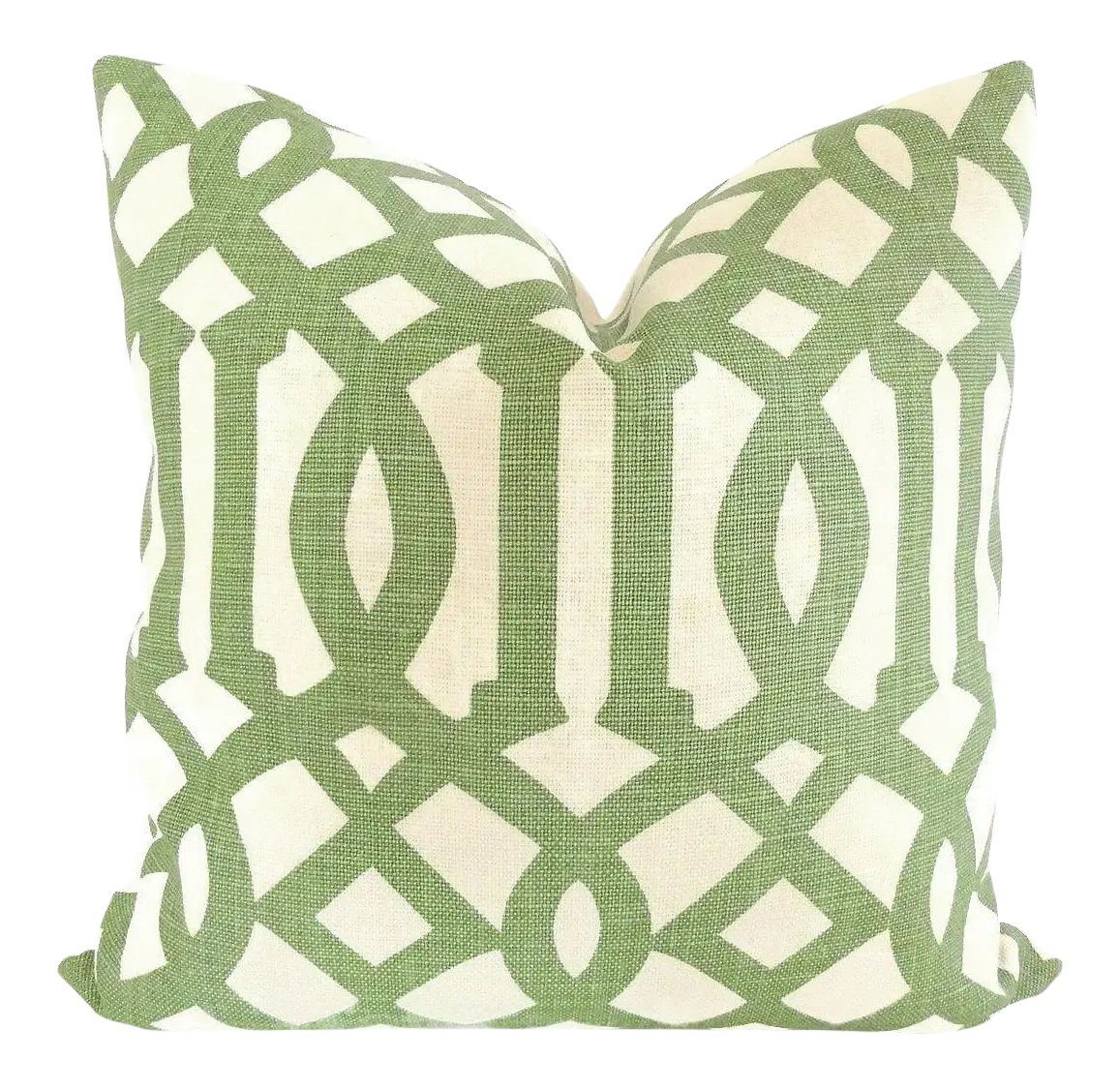 Green and White Decorative Pillow
