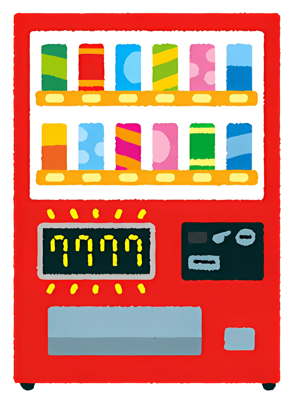 Red Vending Machine with Colorful Display