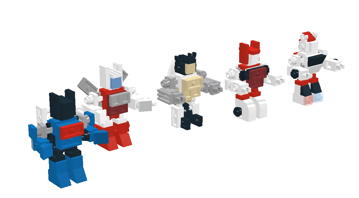 Colorful Toy Robots Made from Blocks