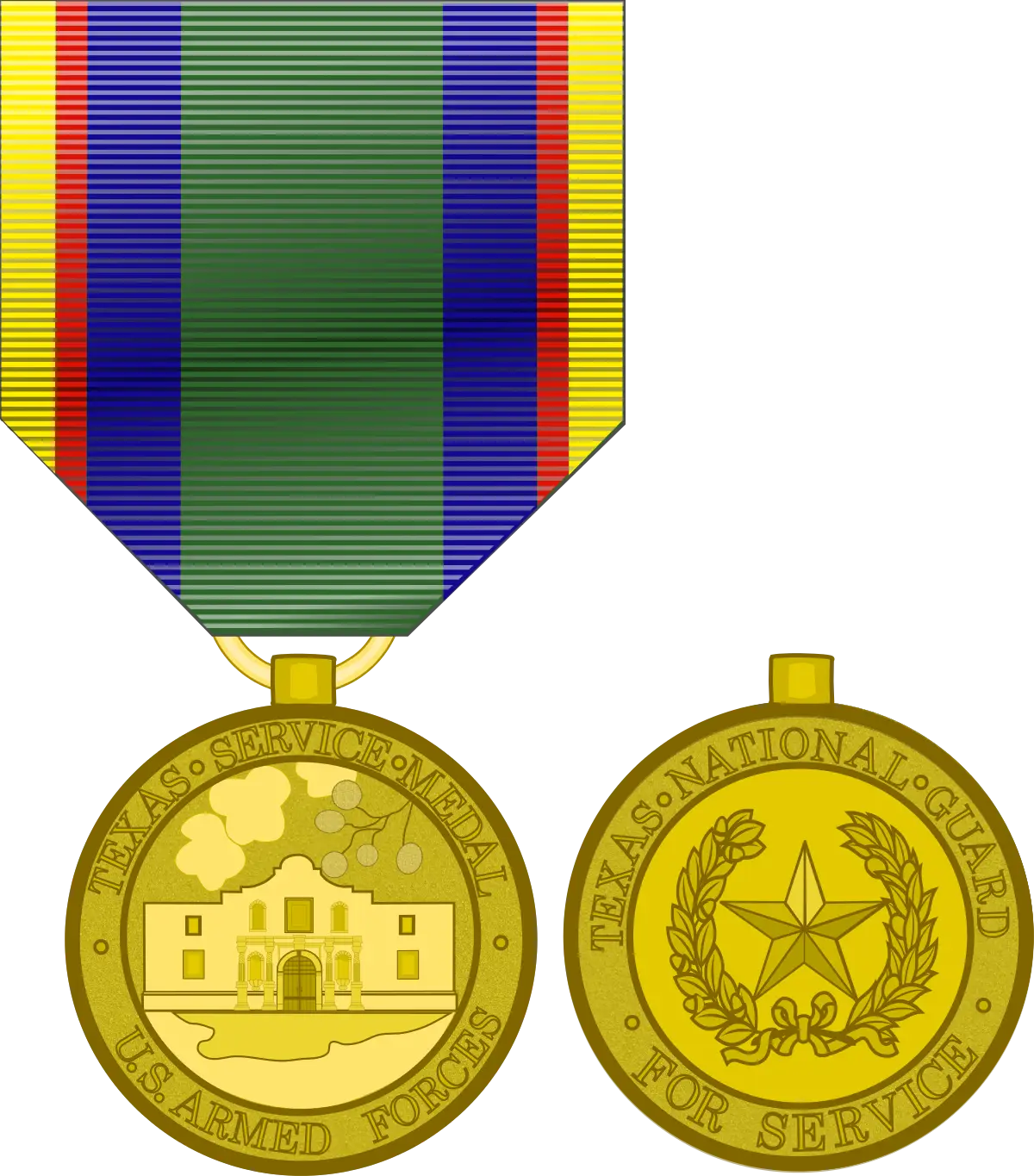 Military Service Medals with Ribbons