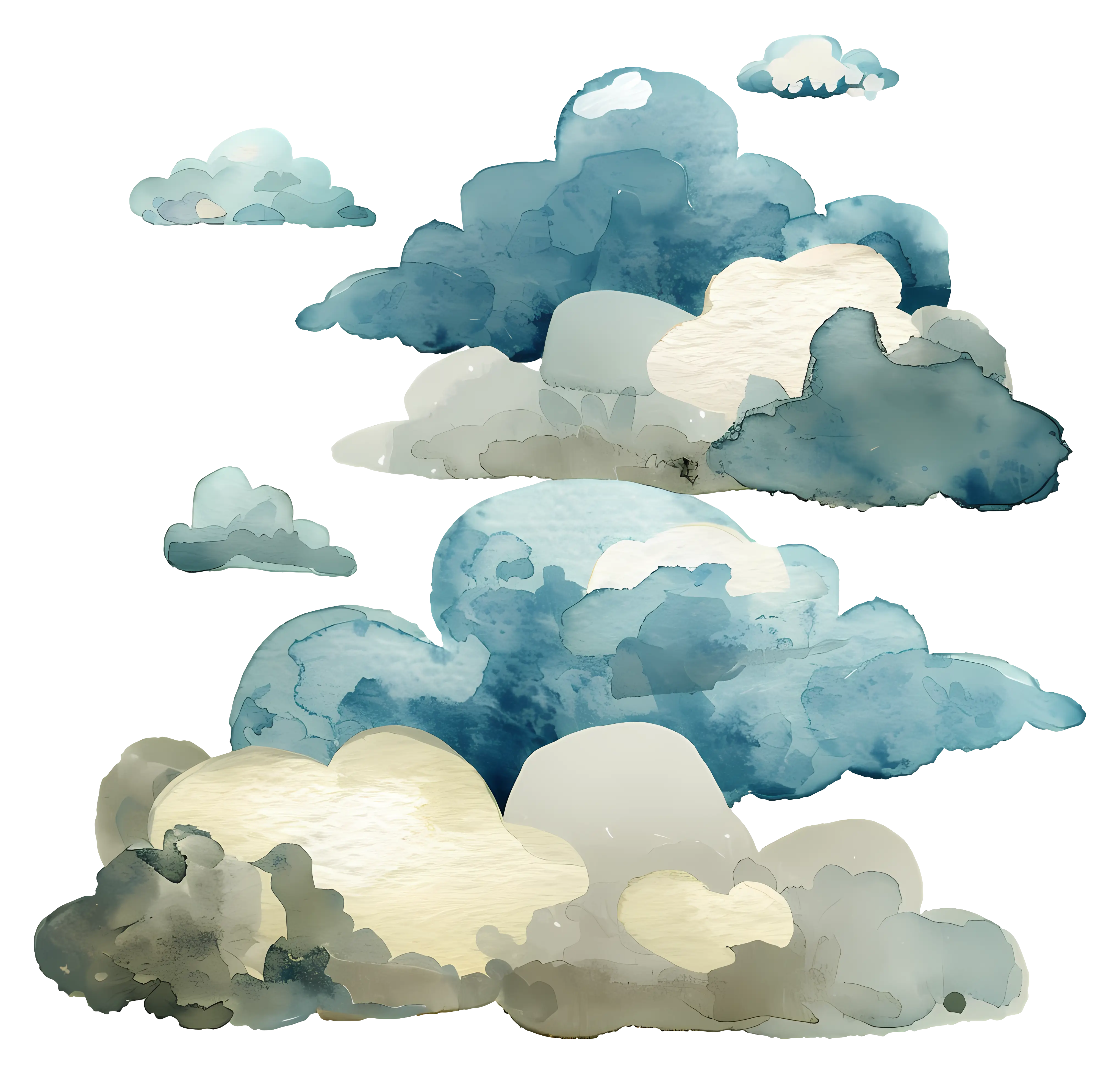 Watercolor Clouds Painting