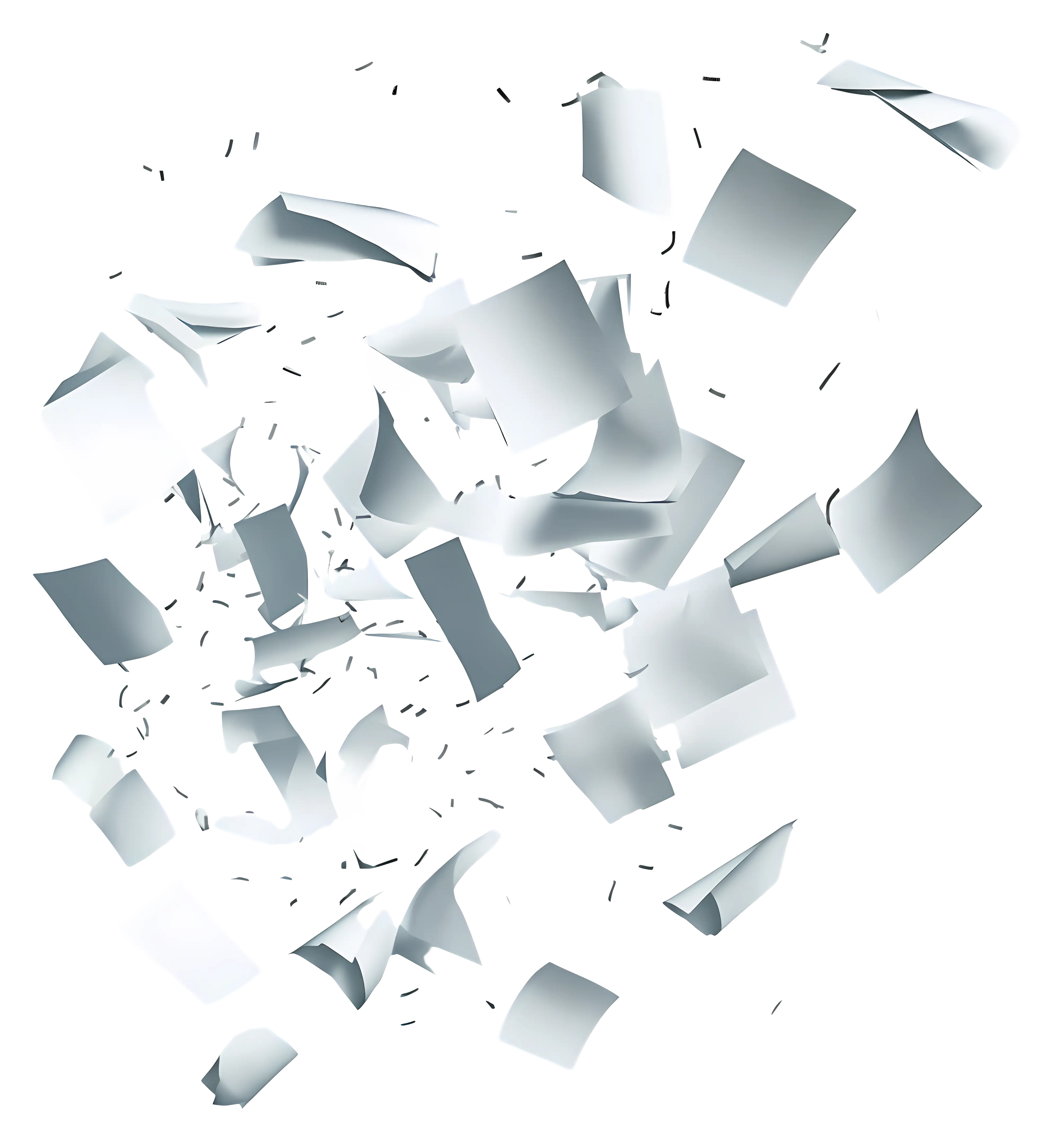 Abstract Falling White Paper in Motion