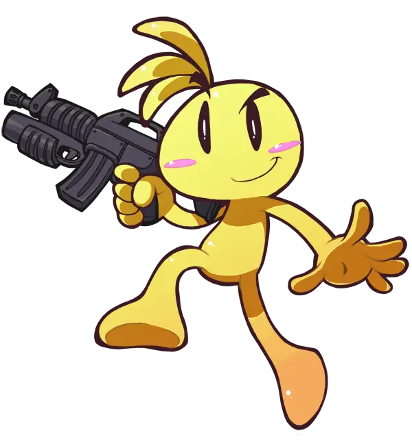 Cartoon Character with Gun