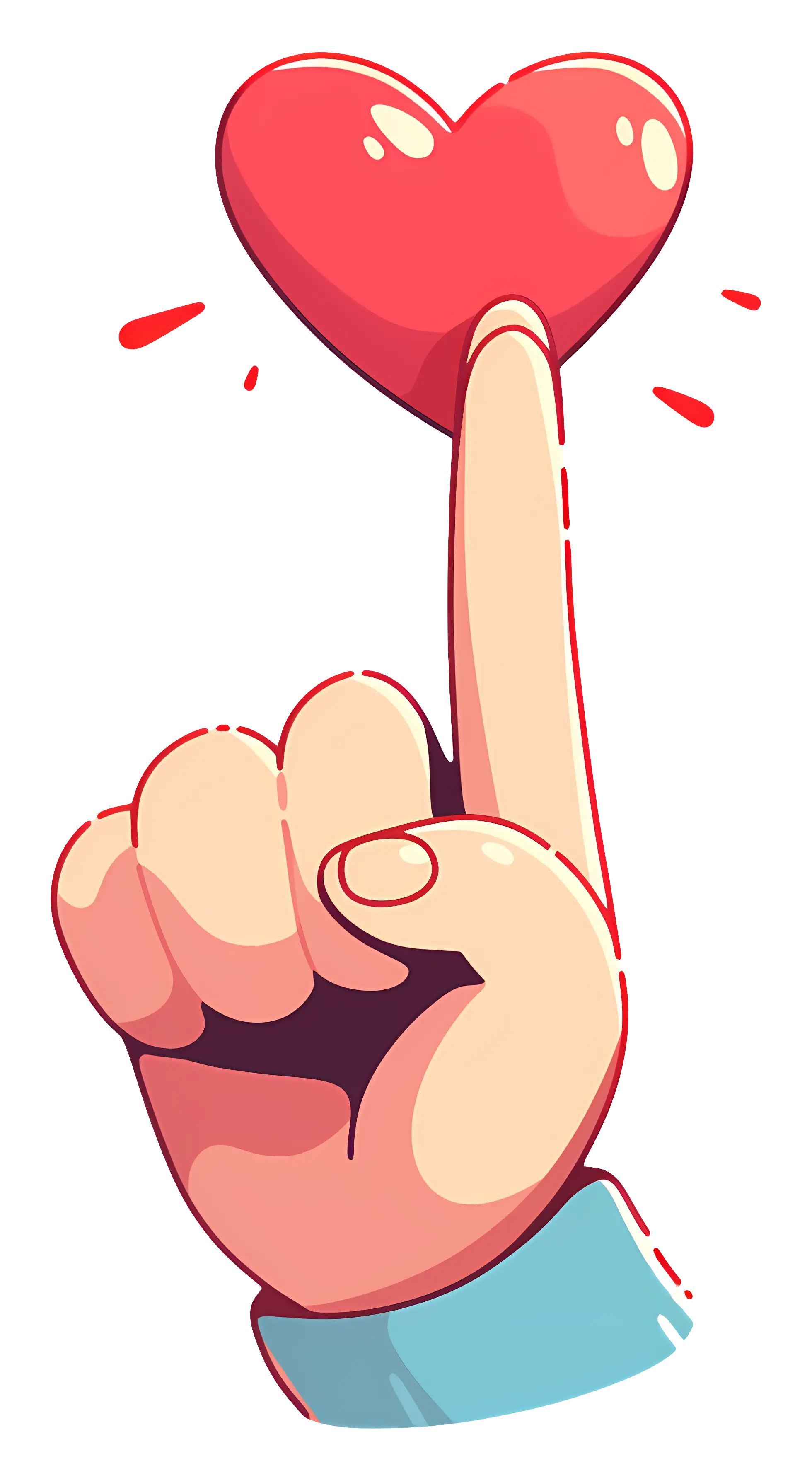 Heart Hand Gesture Illustration