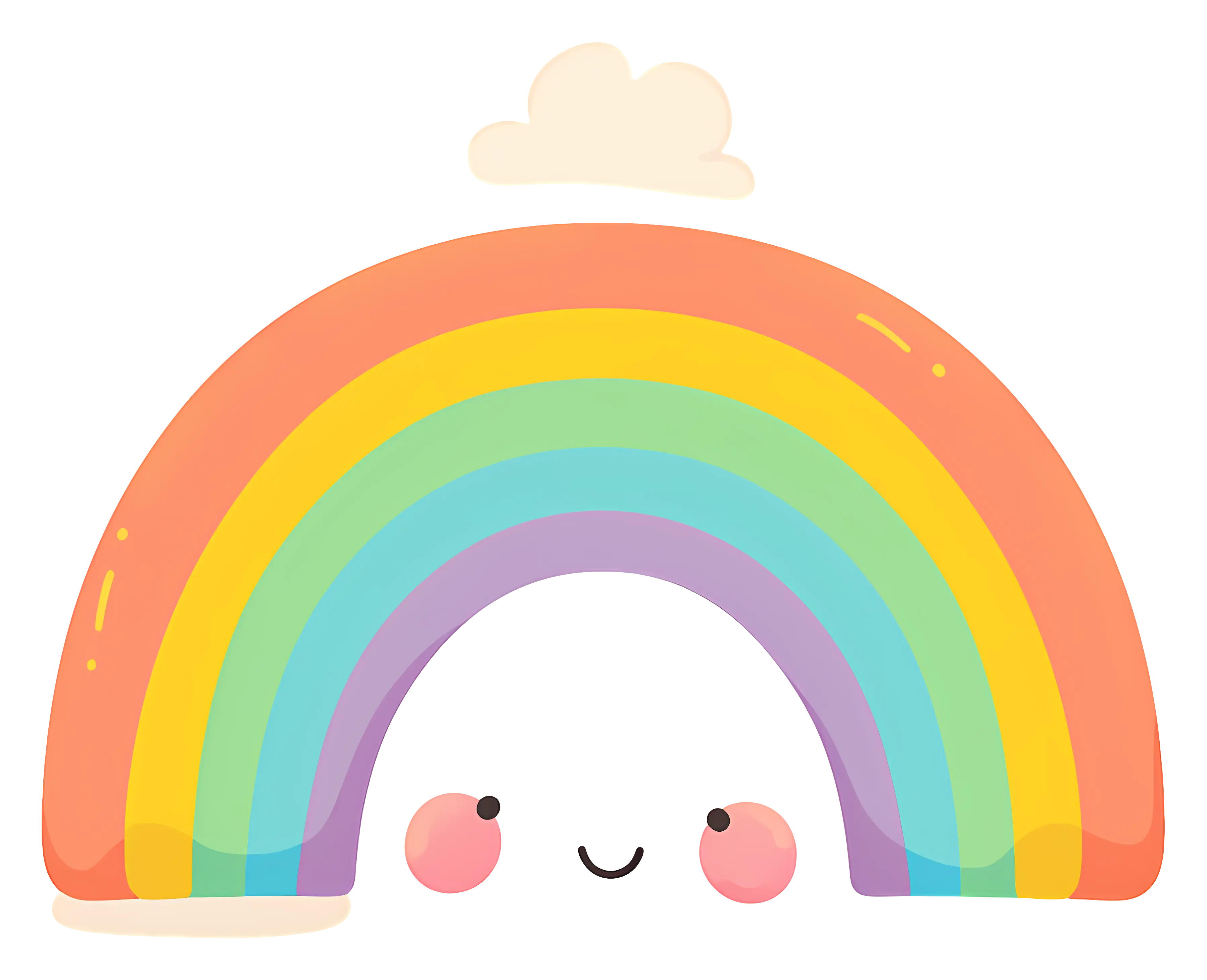 Cute Smiling Cartoon Rainbow