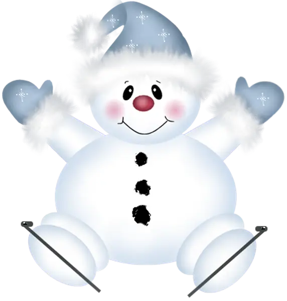 Smiling Winter Snowman Cartoon Character
