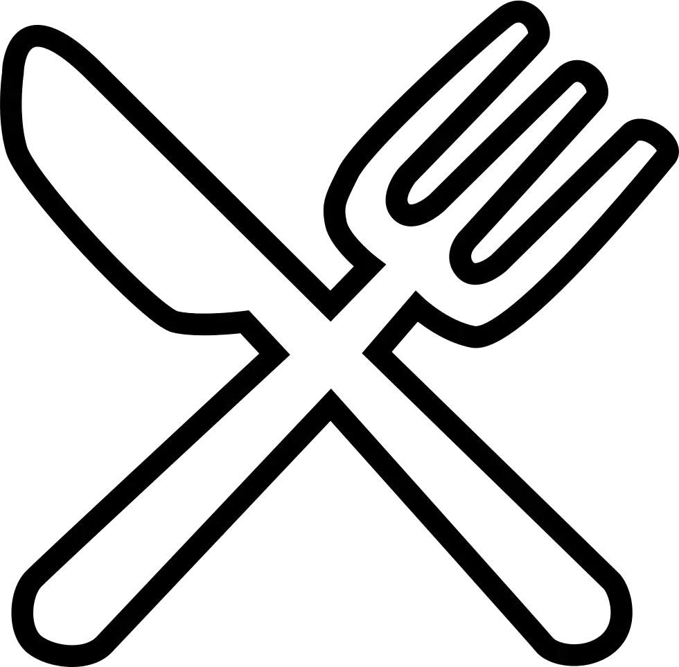 Fork and Knife Icon Symbol for Dining and Kitchen Use
