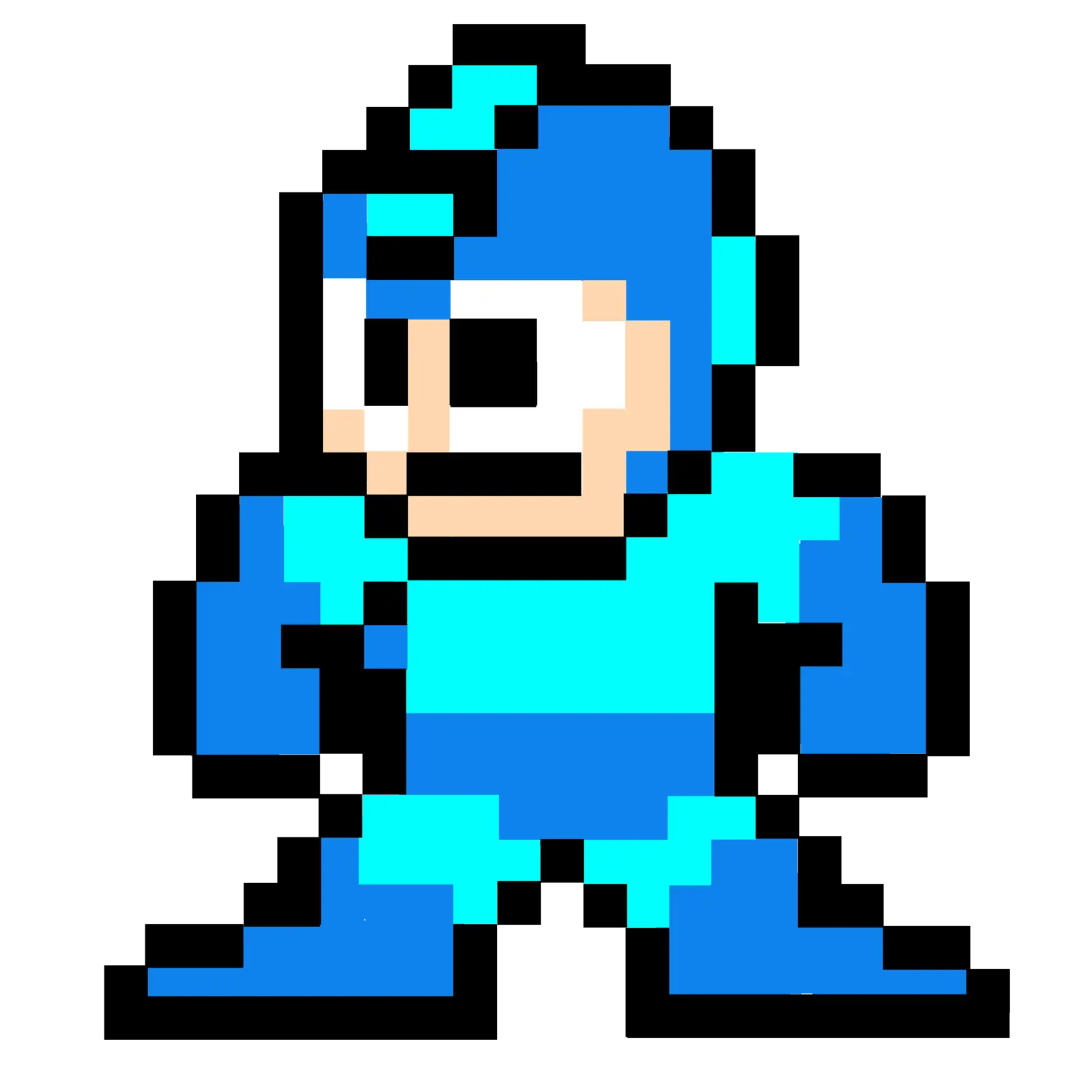 Pixel Art Character in Blue Suit