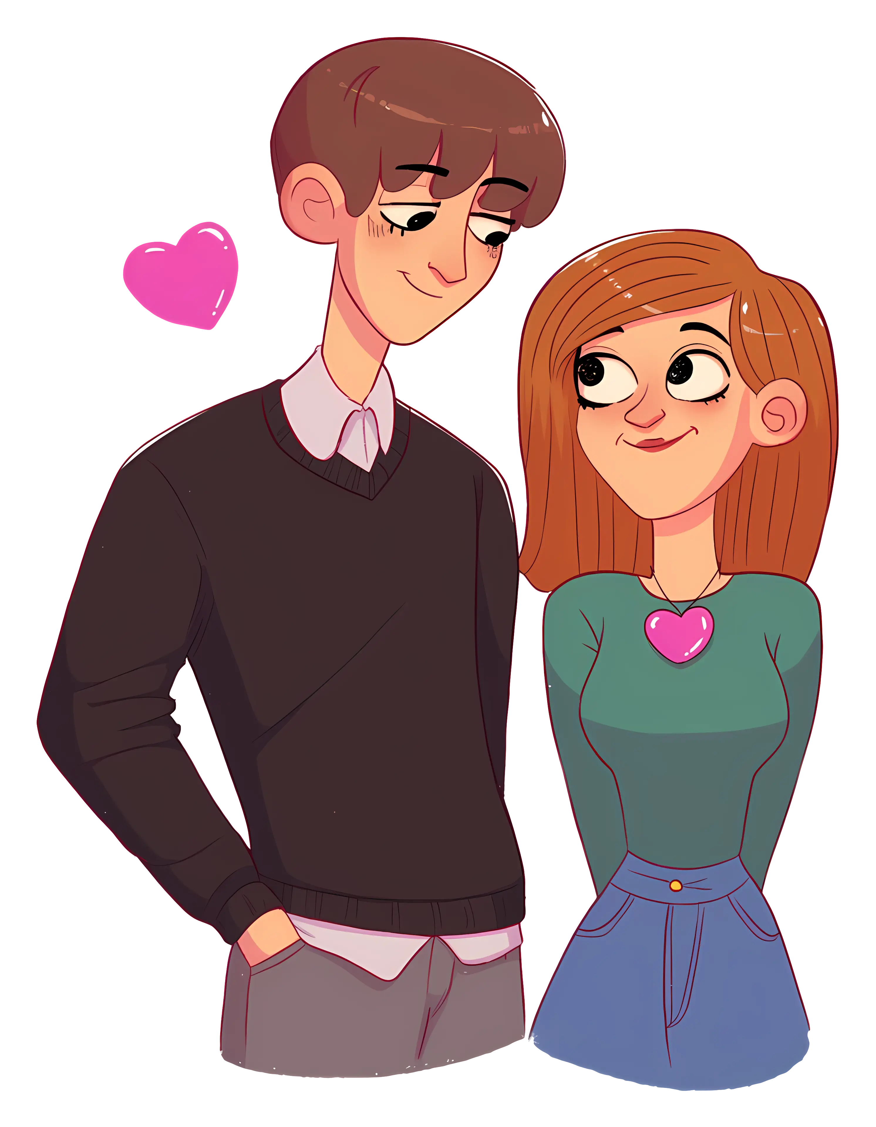 Cartoon Couple in Love