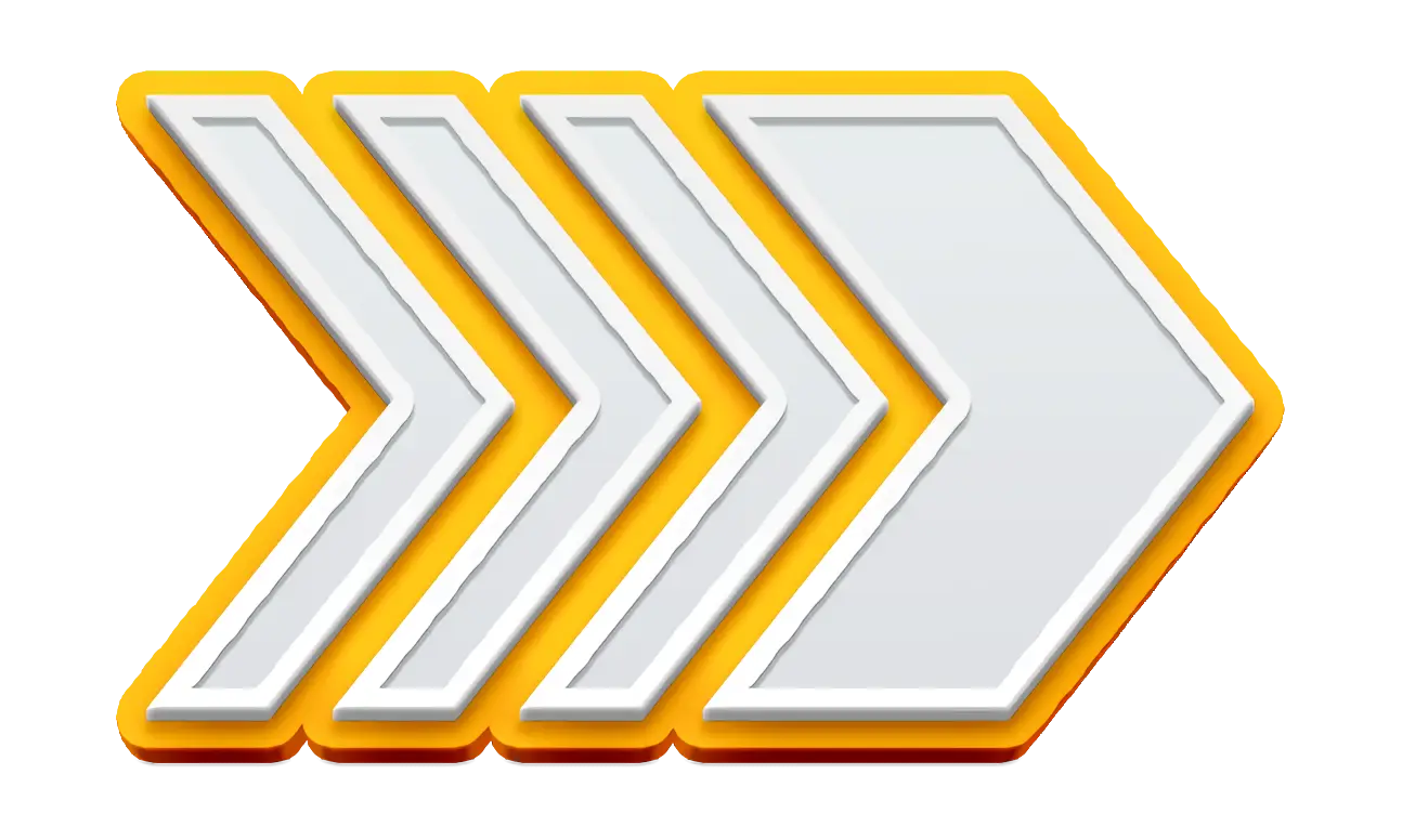 Yellow and White Arrow Symbol