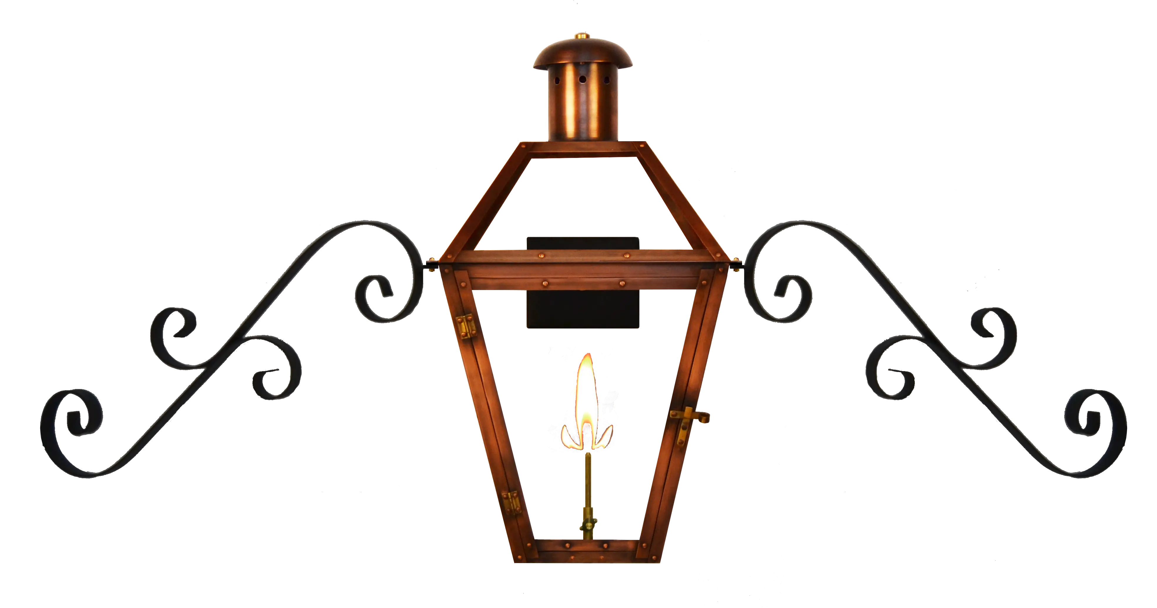 Vintage Wall Lantern with Wrought-Iron Details