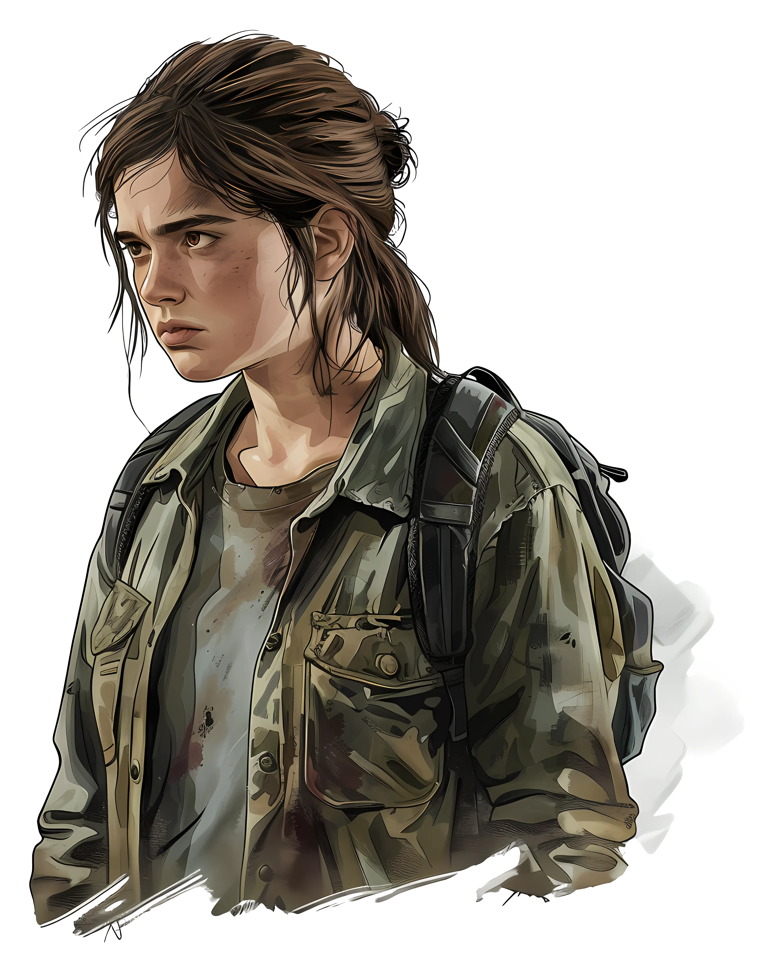 Young Woman Character in Casual Outfit