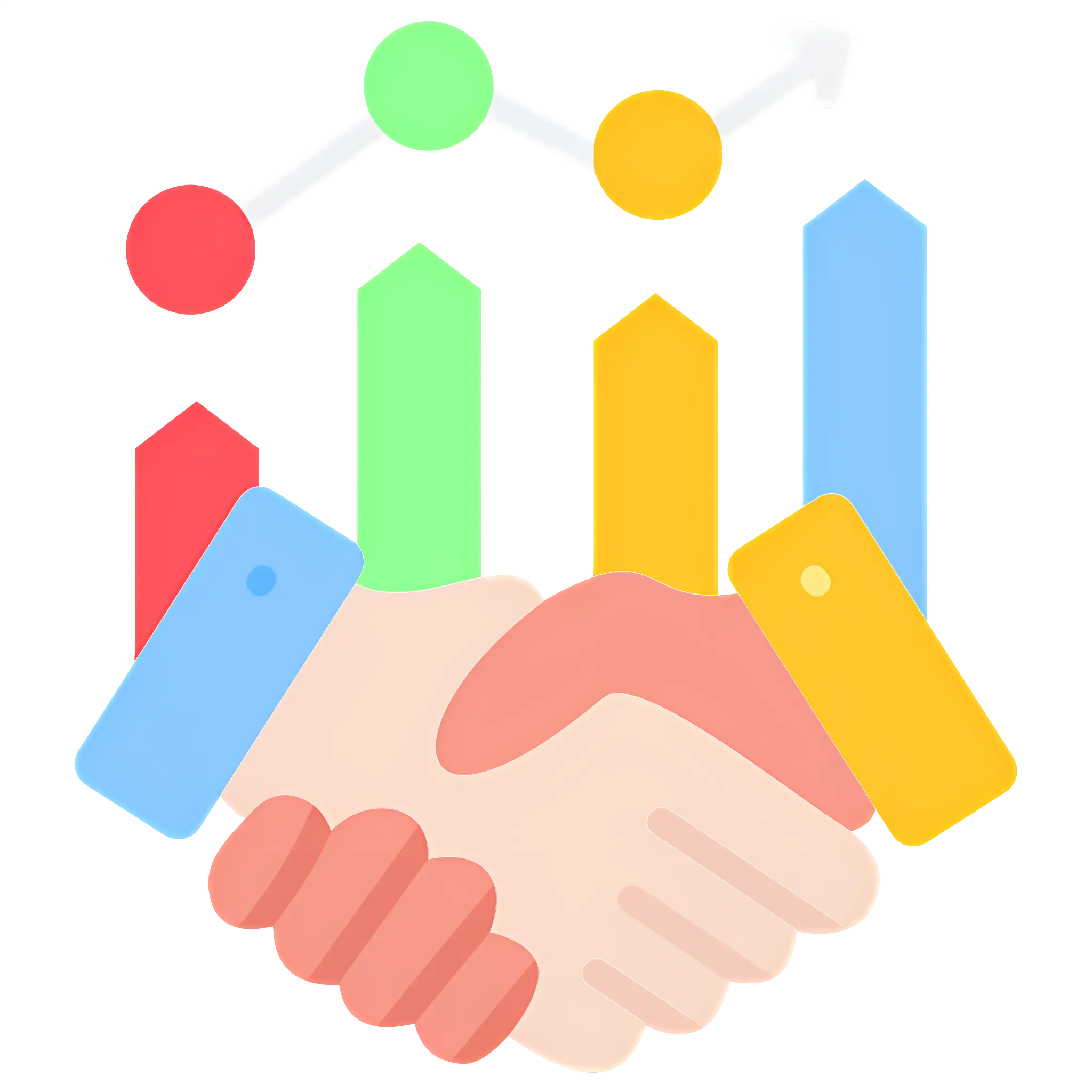 Handshake with Graph Icon