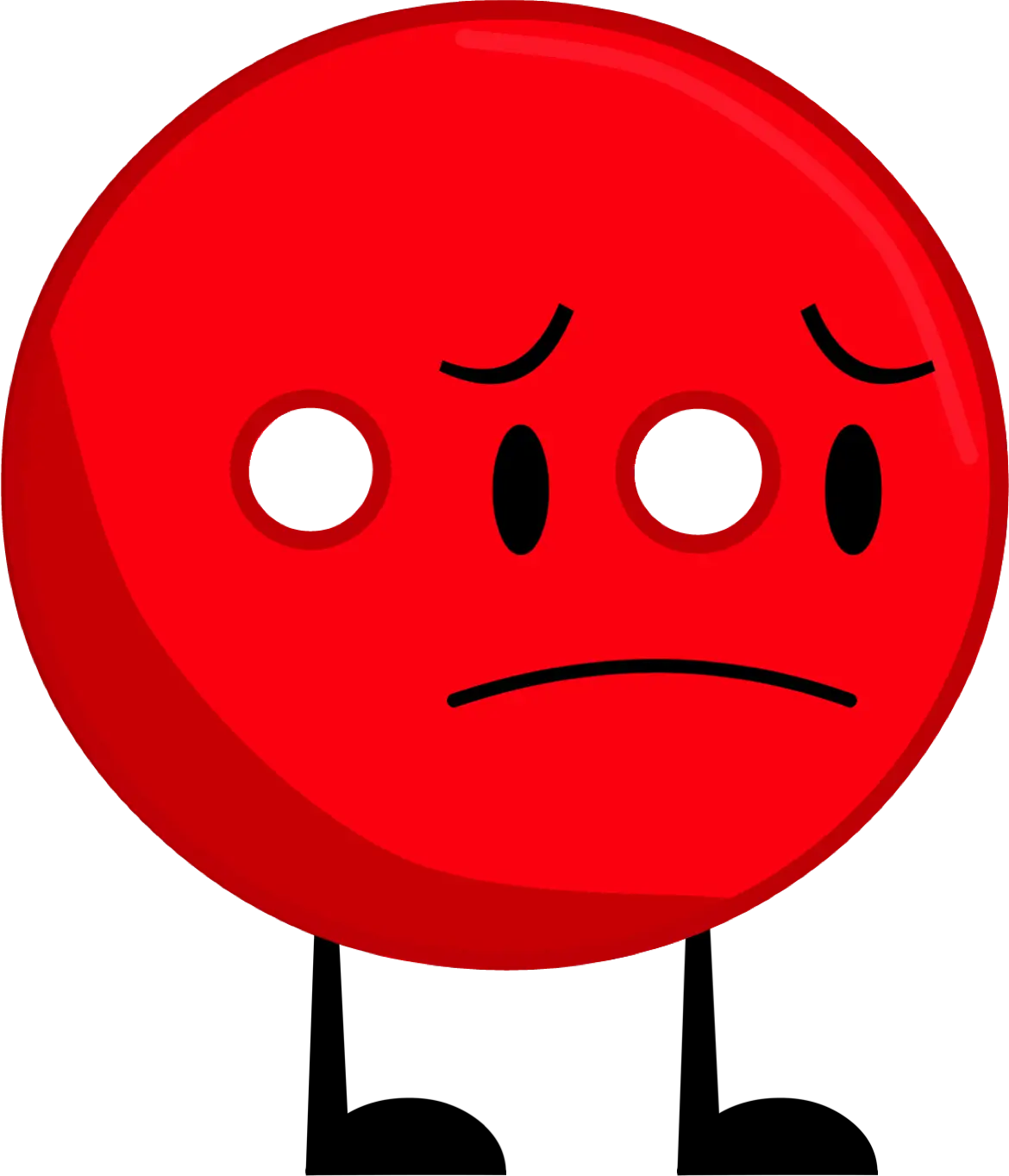 Sad Red Bowling Ball Cartoon