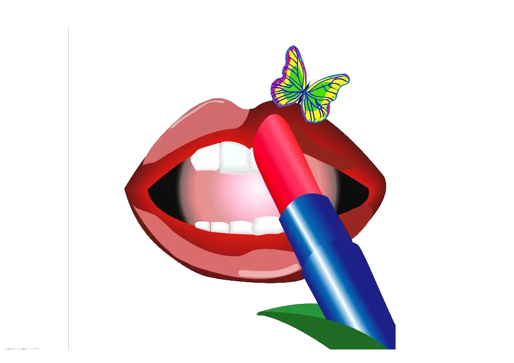 Lipstick and Butterfly on Lips