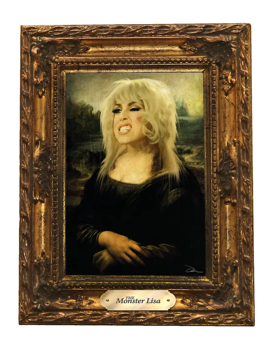Monster Lisa Parody Painting