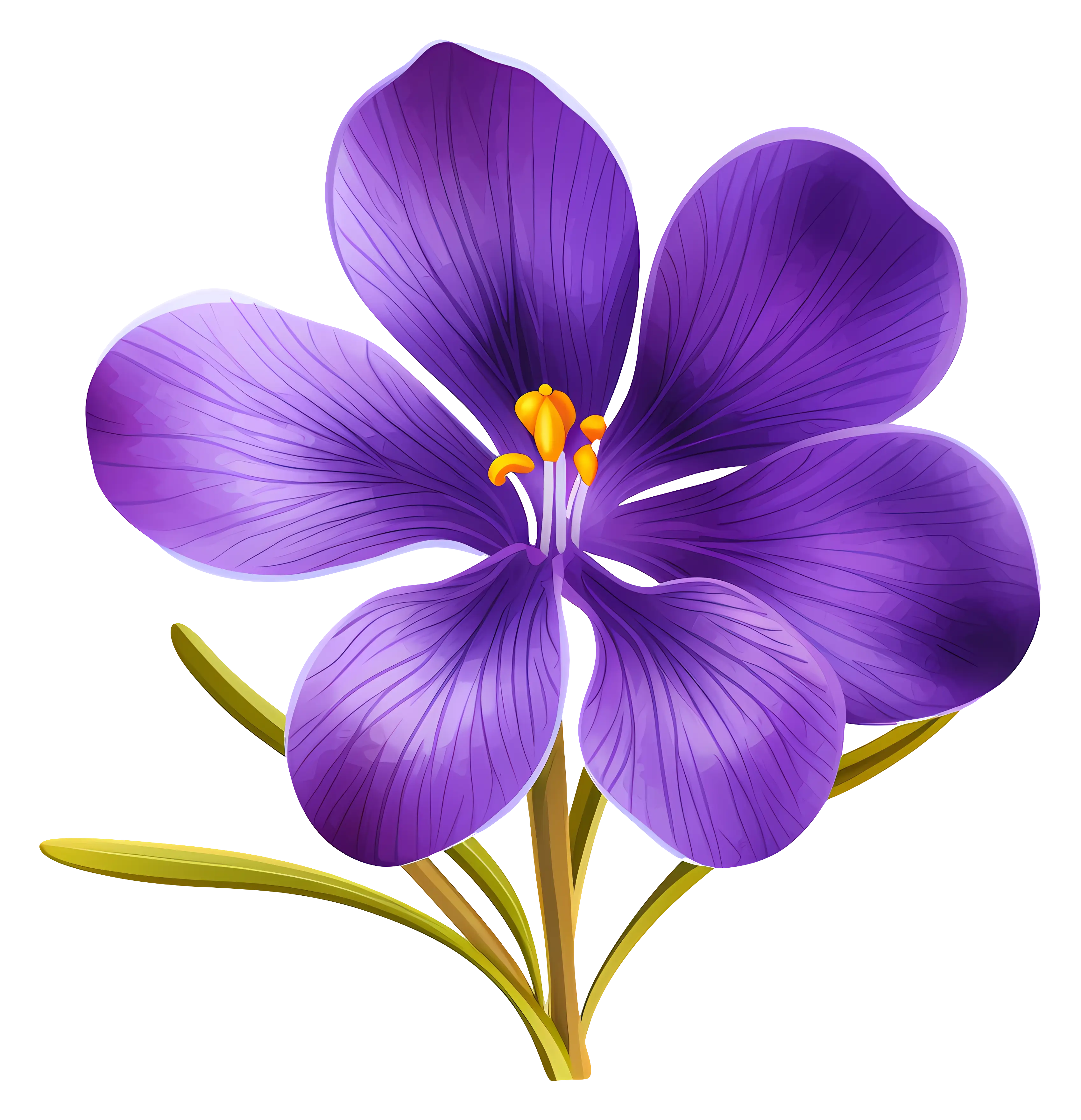 Violet Flower with a Yellow Center