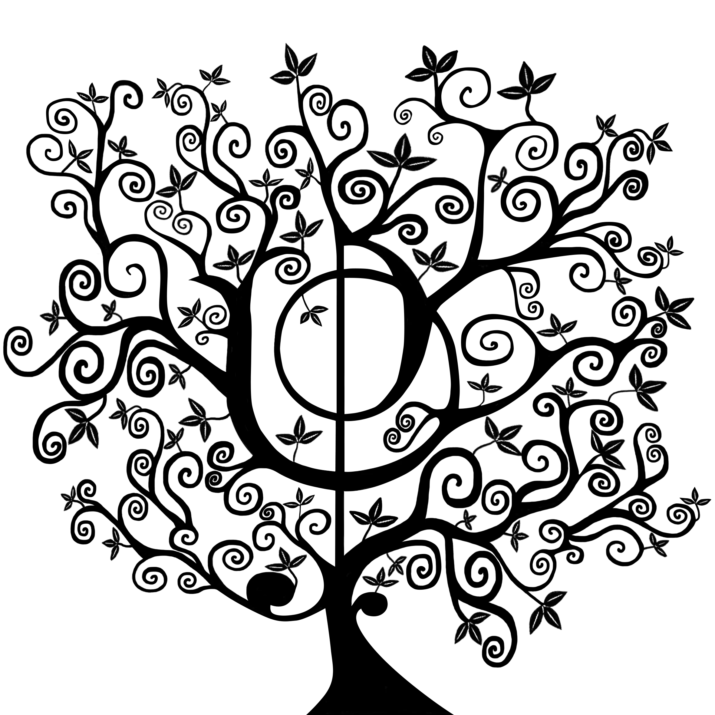Intricate Black Decorative Tree Design