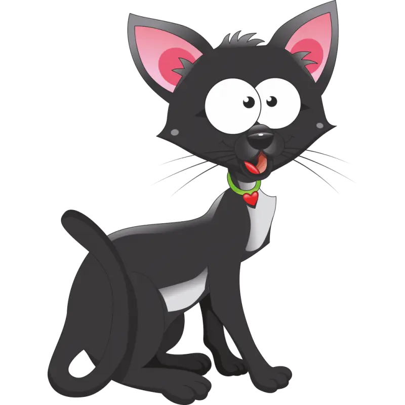 Cartoon Black Cat Illustration