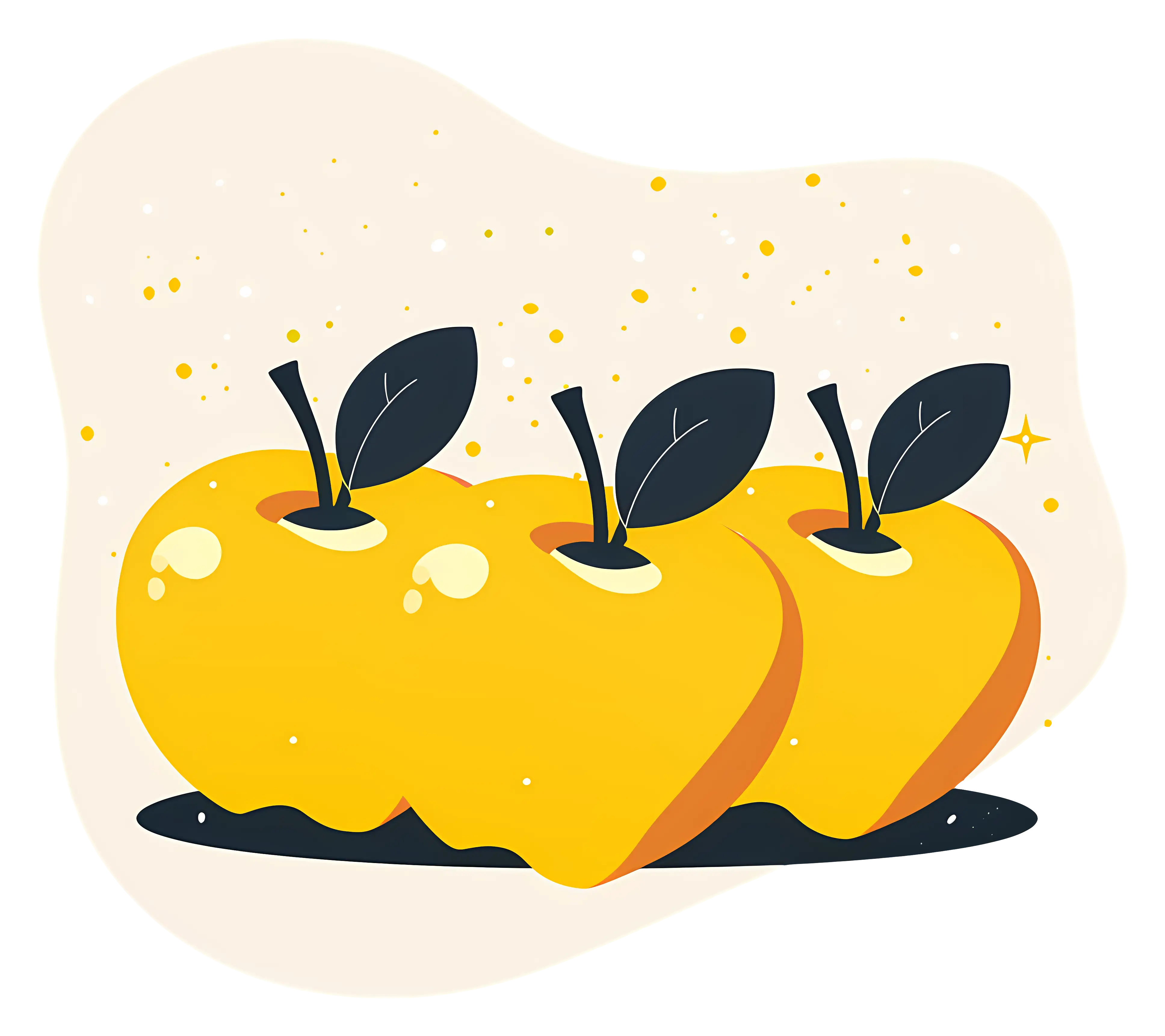 Three Yellow Apples