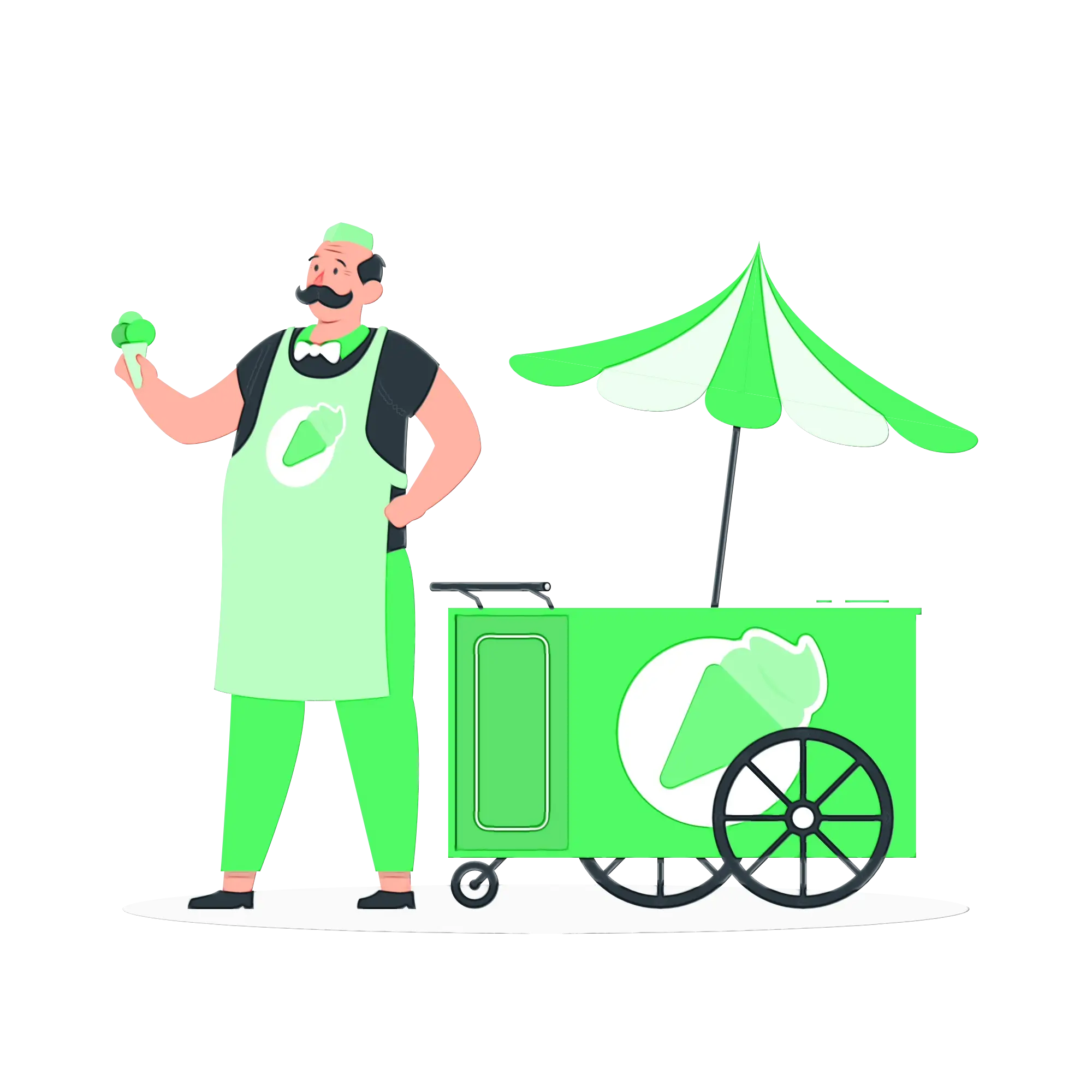 Ice Cream Vendor Cartoon