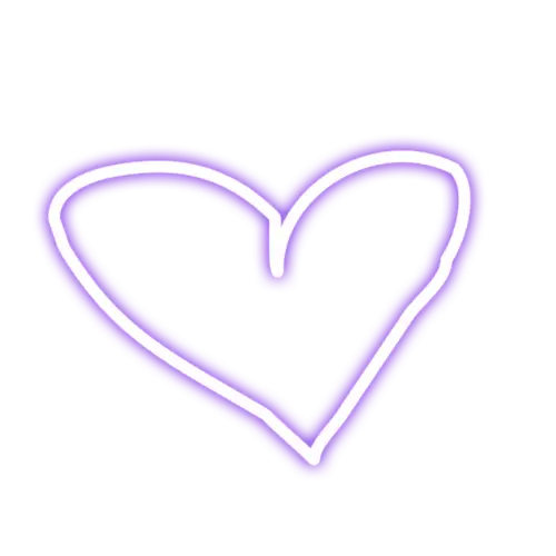 Purple Neon Heart Shape Artwork