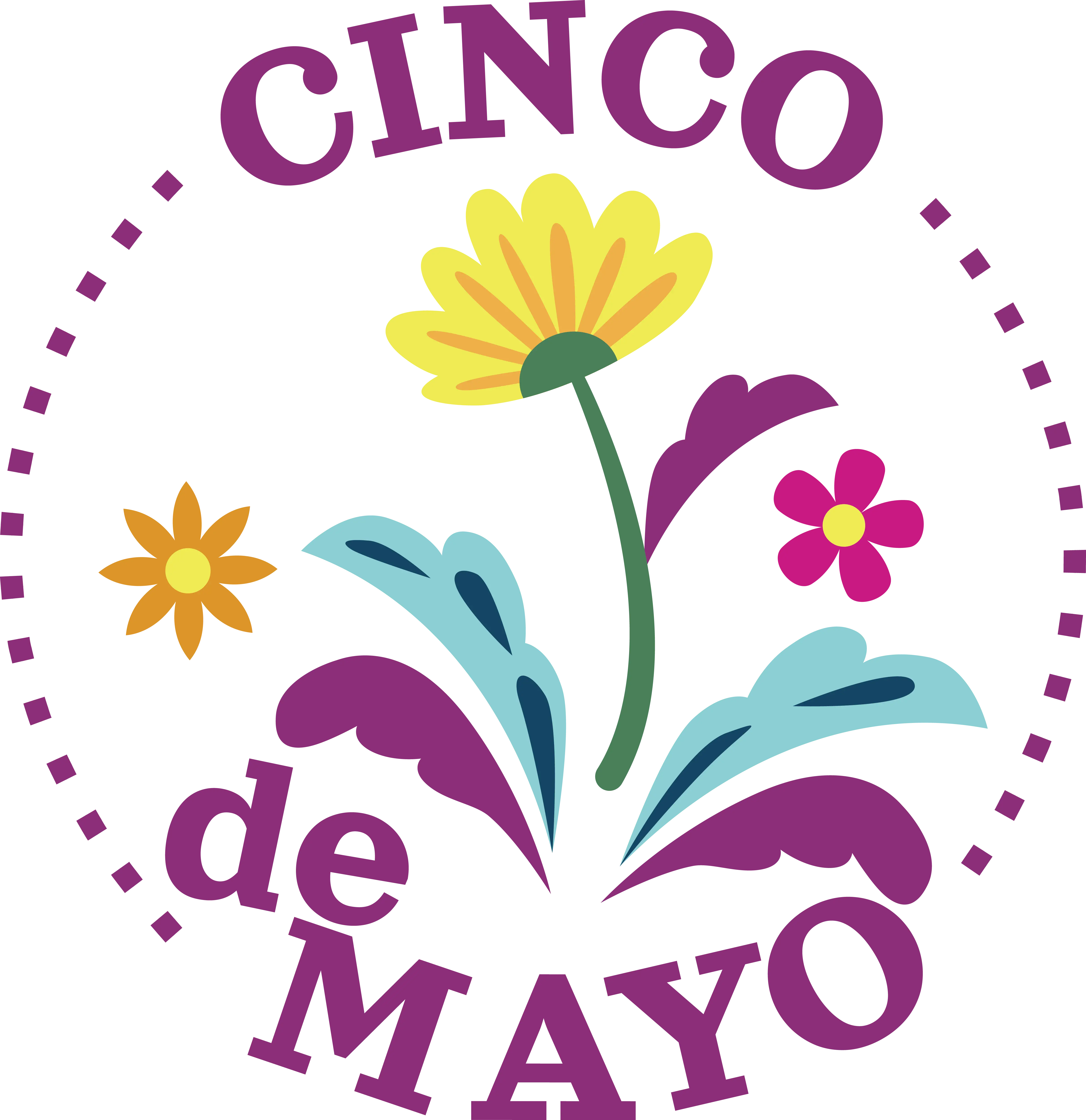 Cinco de Mayo Icon with Floral Design