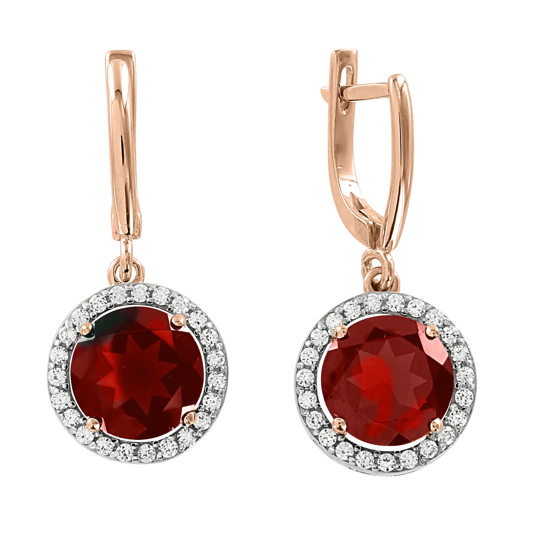 Elegant Red Gemstone Earrings