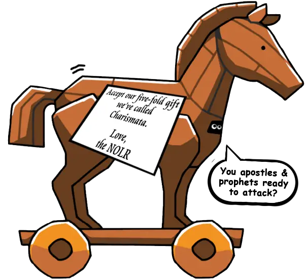 Wooden Trojan Horse with Note