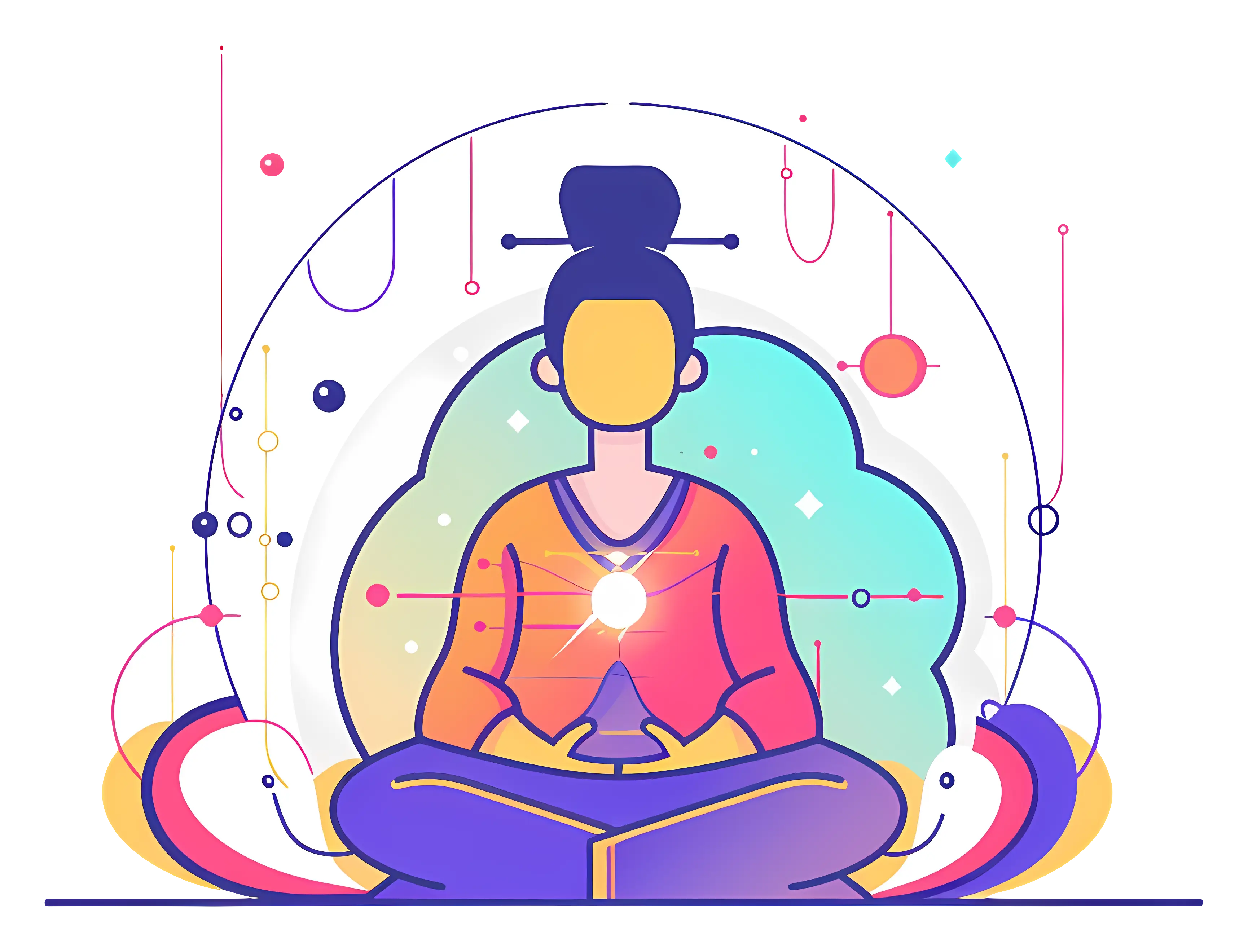 Person Meditating with Cosmic Background