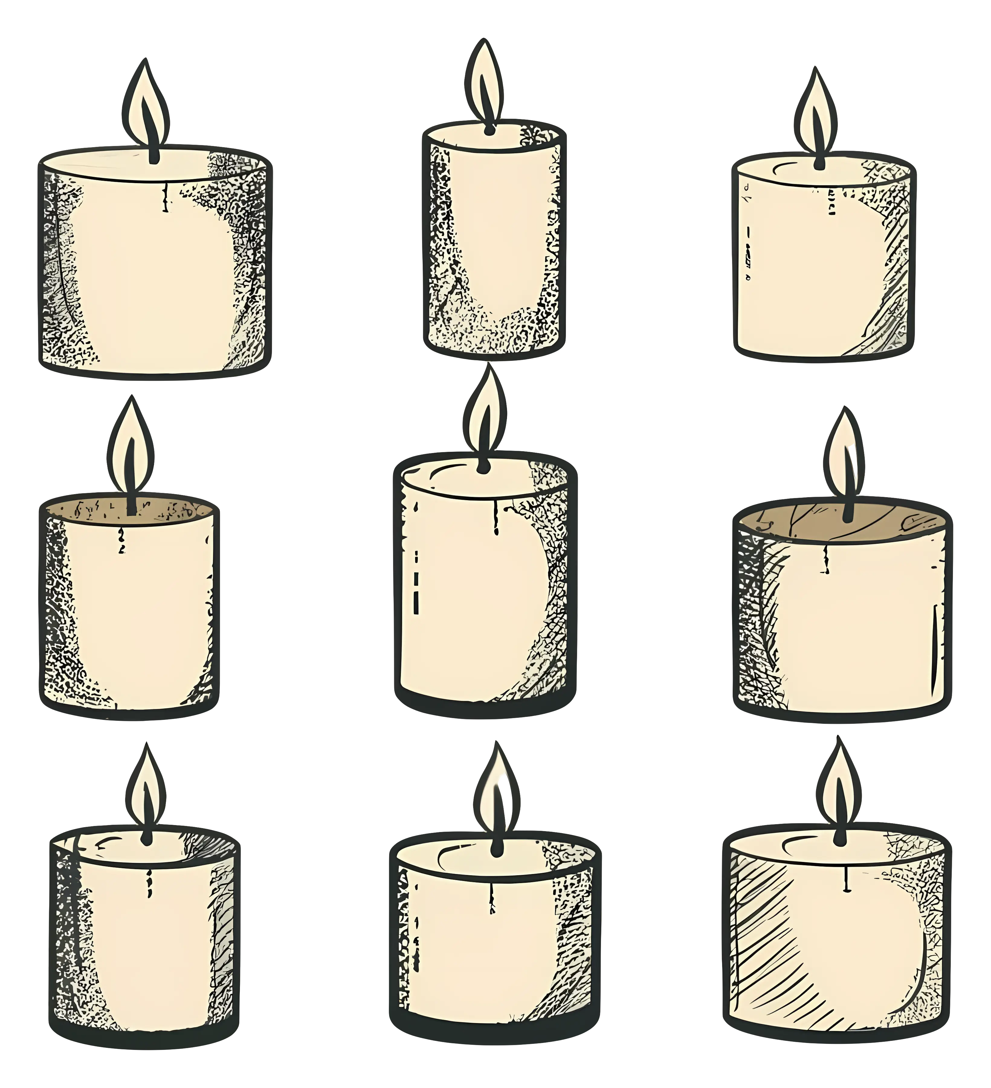 Set of Minimalist Candle Designs