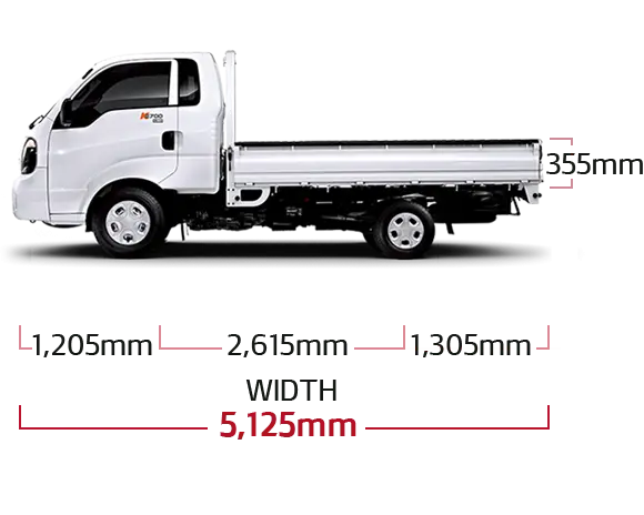 White Cargo Truck with Dimensions Highlighted
