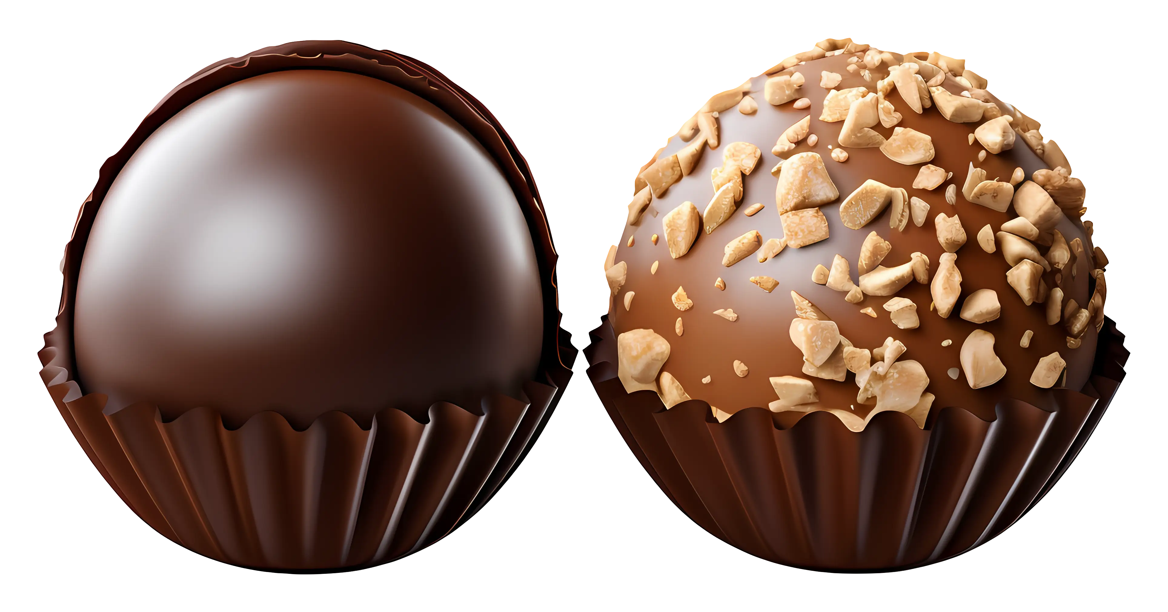 Delicious Chocolate Truffles With Nut Toppings