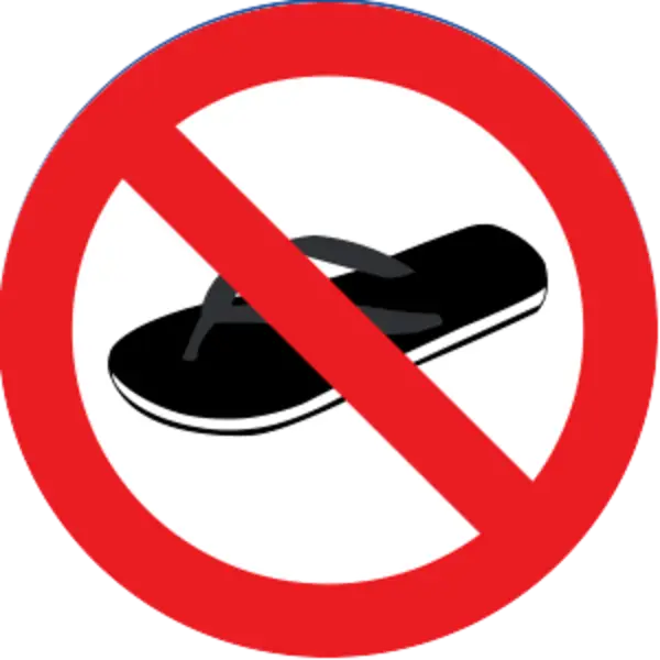 No Flip-Flops Allowed Warning Sign