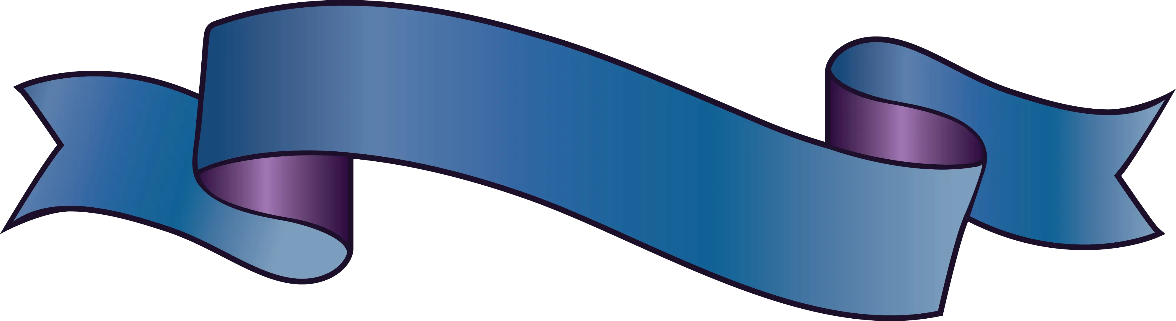 Dark Blue Ribbon Decoration with Curves
