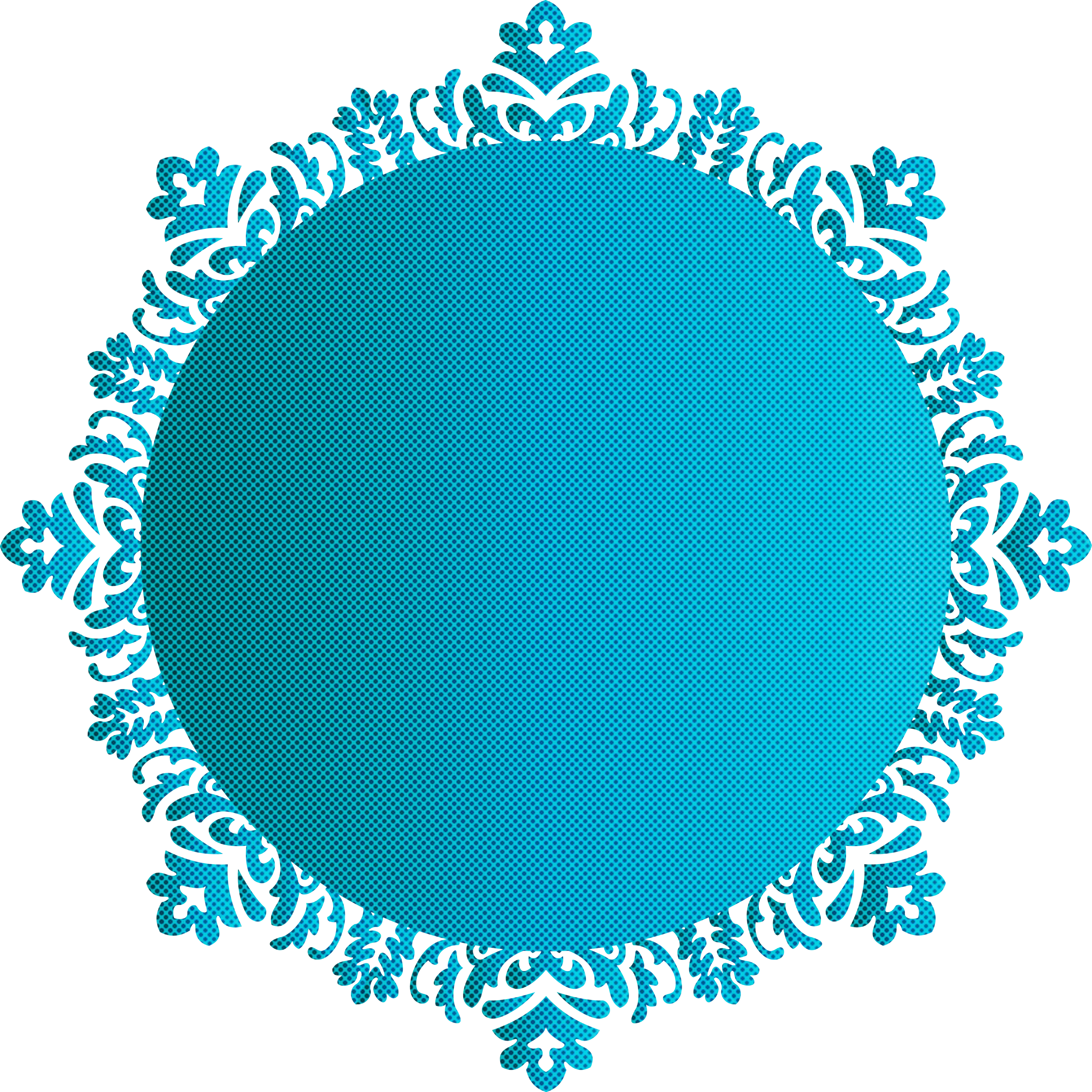 Blue Circular Lace Ornament