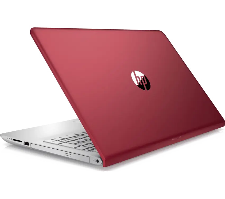 Sleek Red Laptop Top View Design