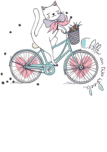 Cute Cat Riding a Bicycle
