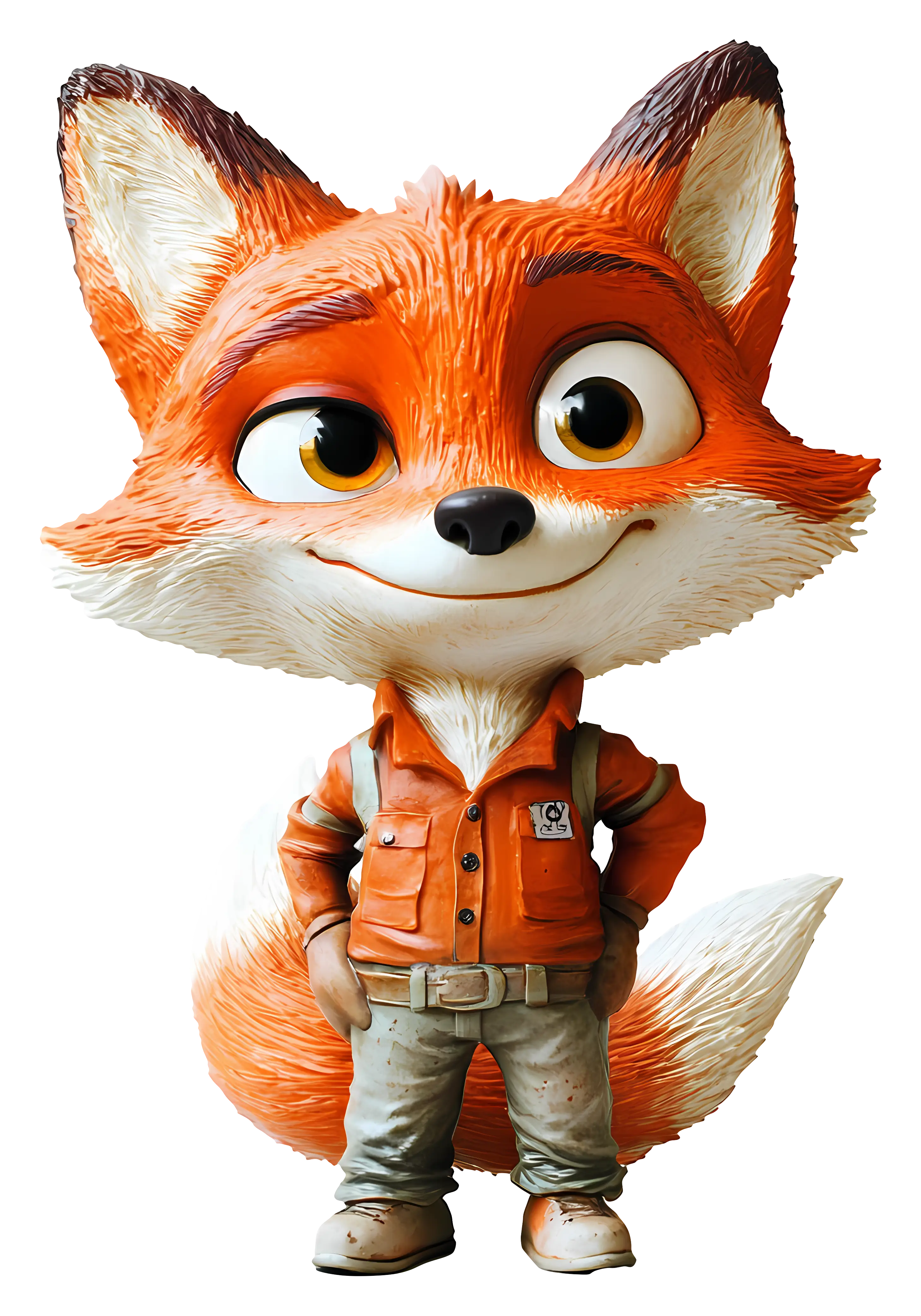 Cartoon Fox in Confident Pose