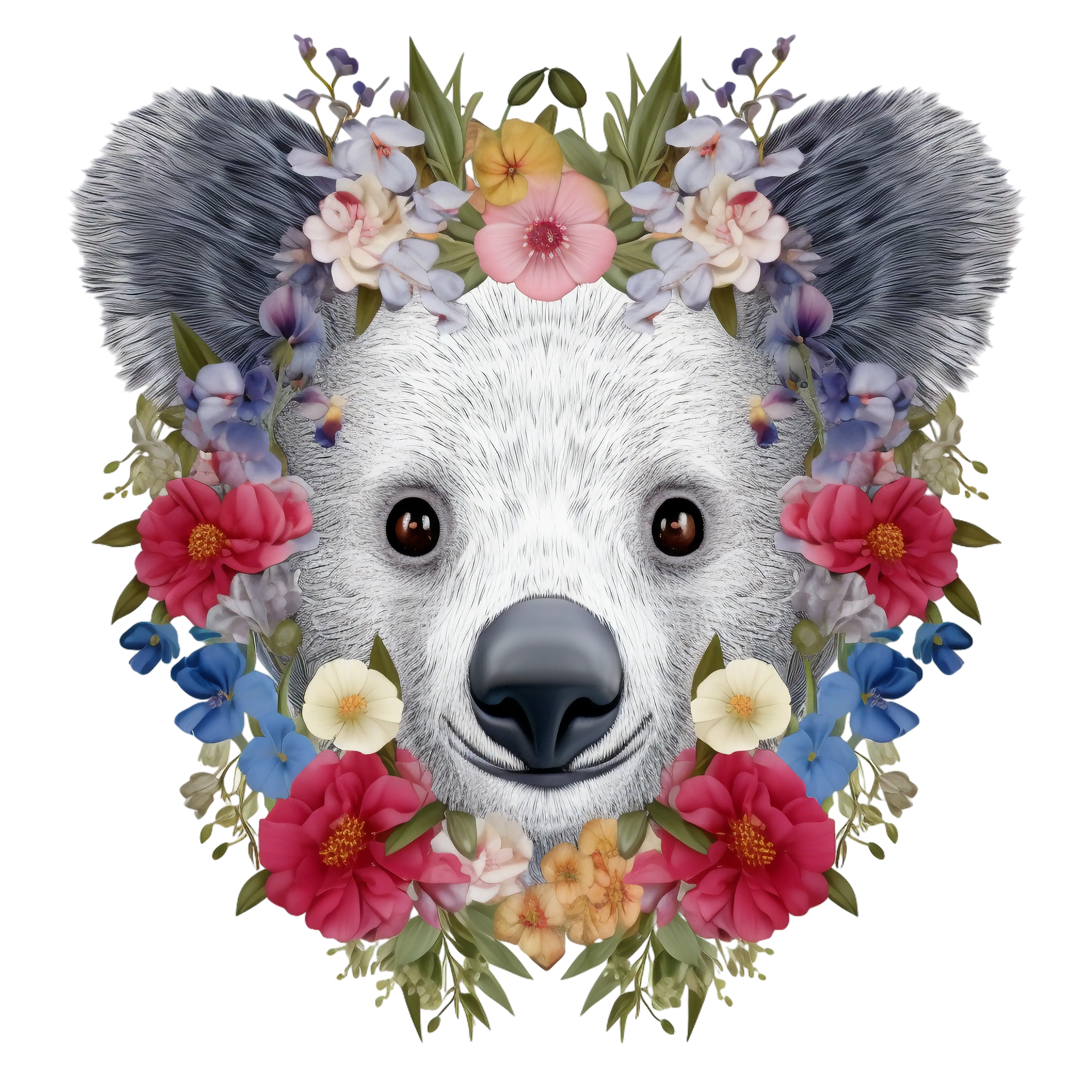 Koala with Elegant Floral Crown