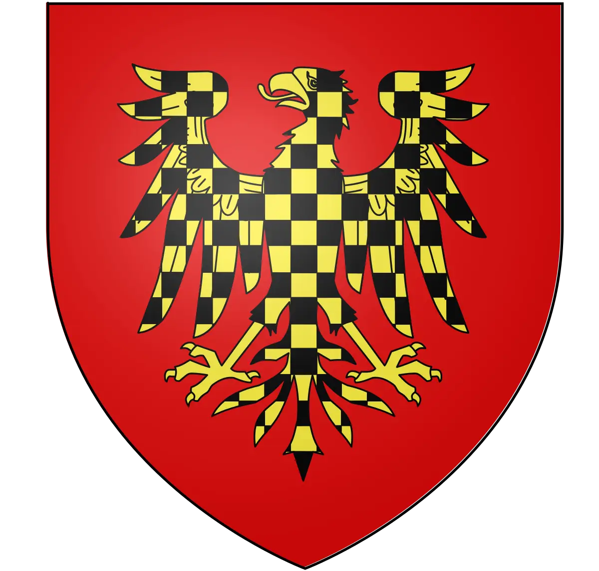 Red Shield with Eagle Heraldic Emblem