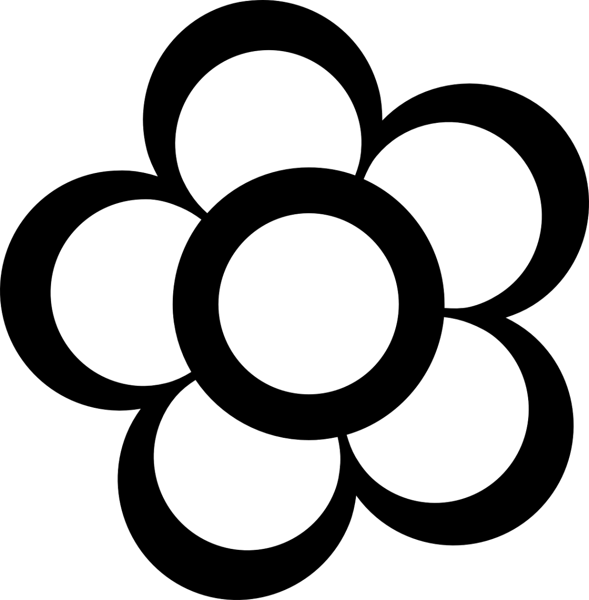 Black Flower Icon Design