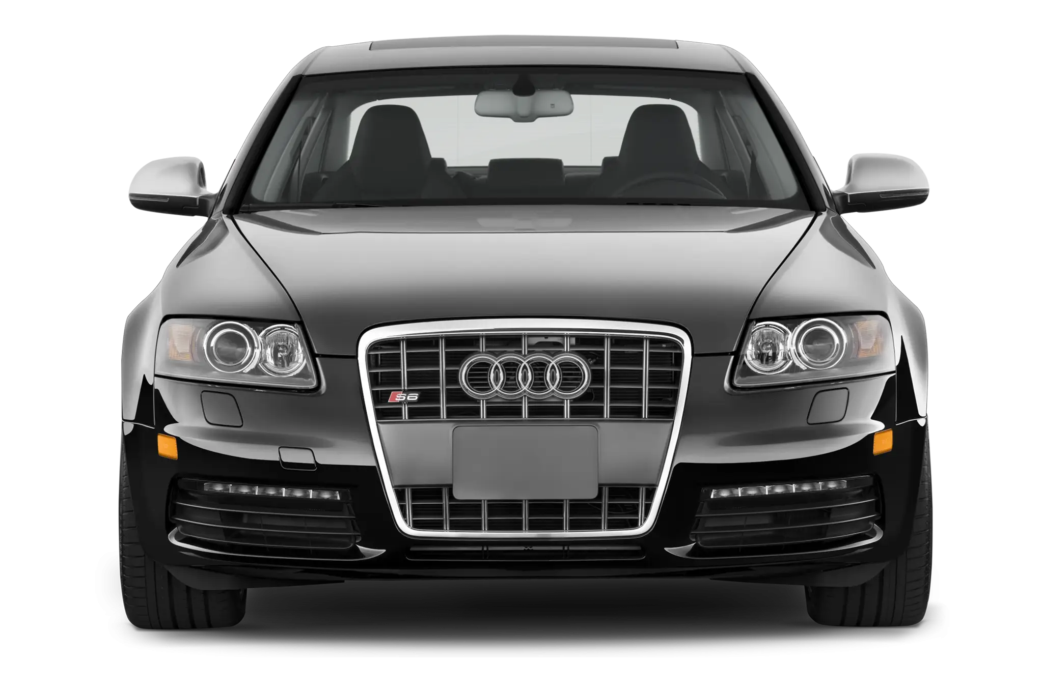 Black Modern Car Front View Illustration