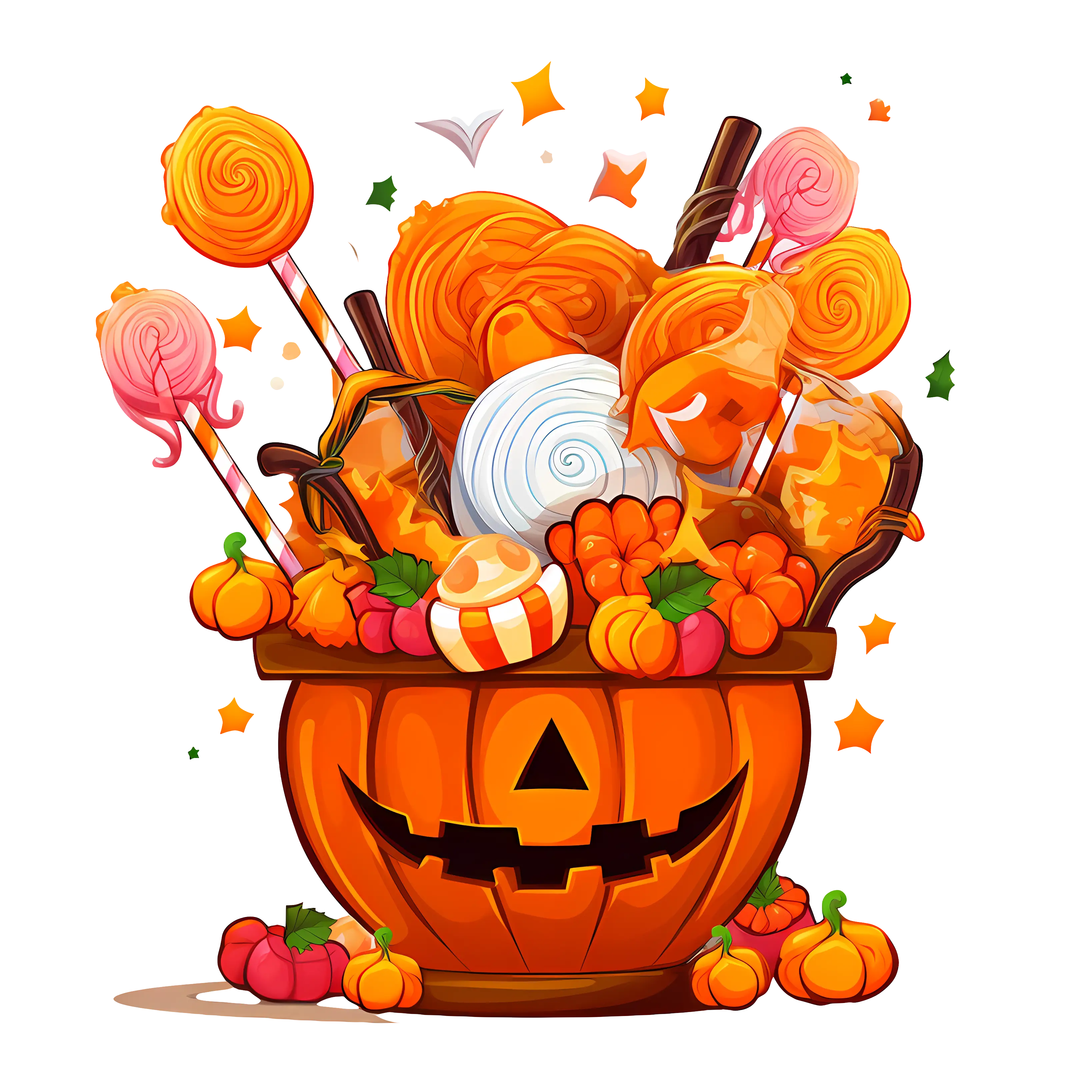 Halloween Candy in Pumpkin Basket