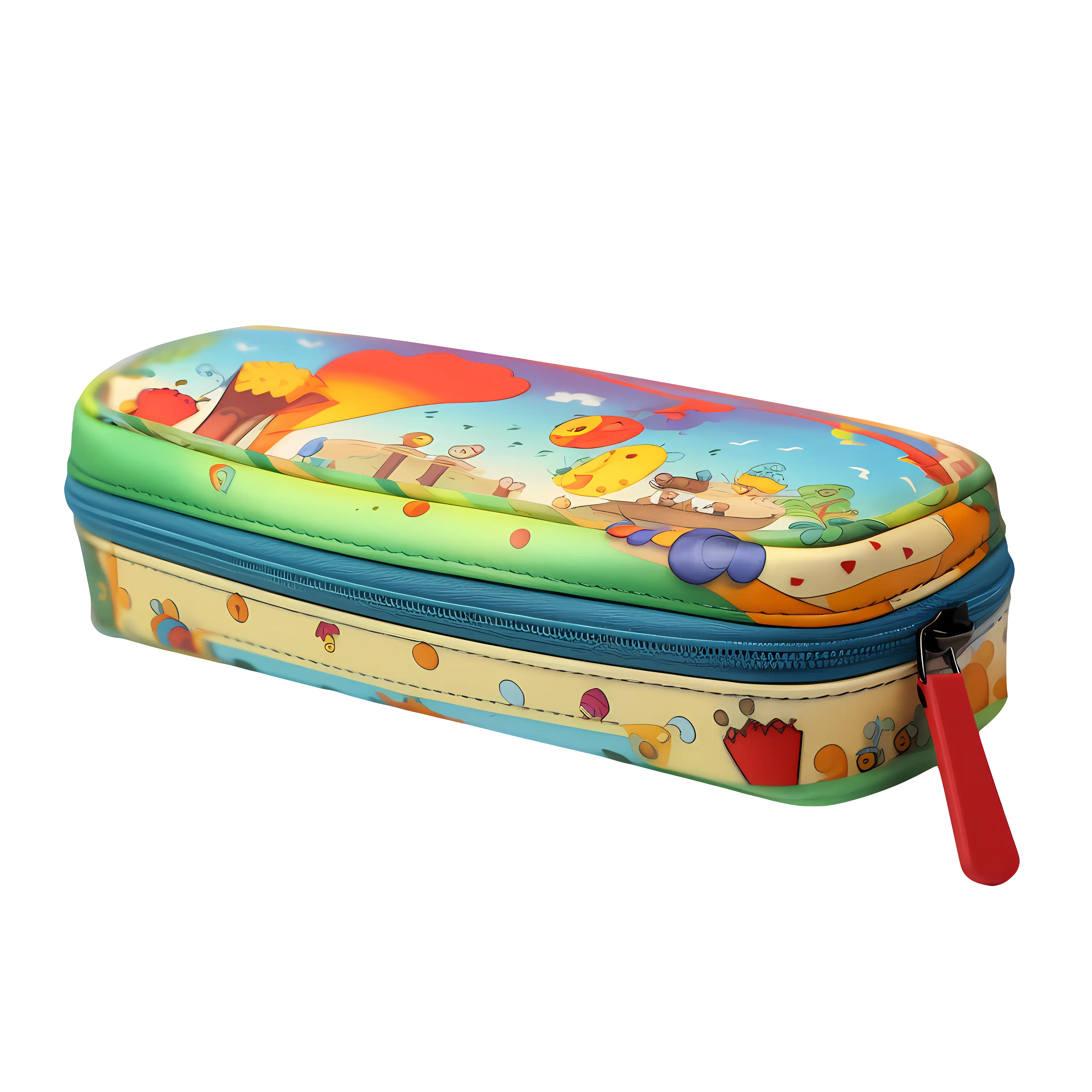 Colorful Kids&#039; Pencil Case Illustration