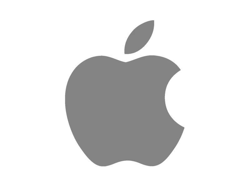 Minimalist Gray Apple Logo