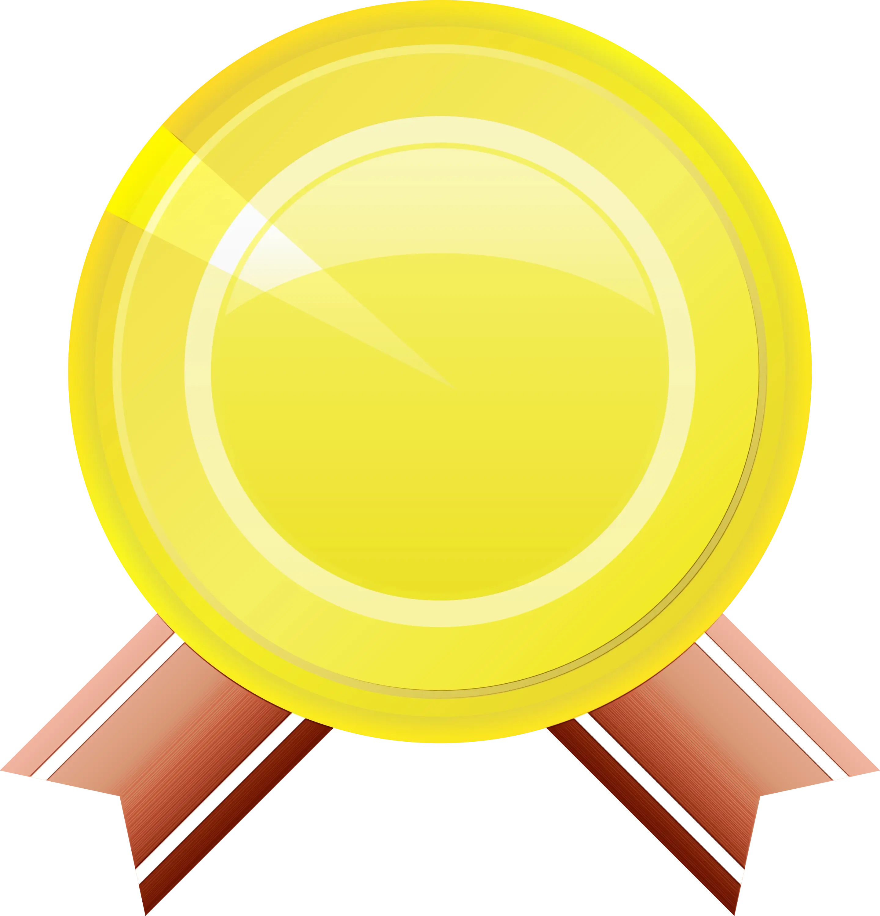 Golden Medal with Ribbon Illustration