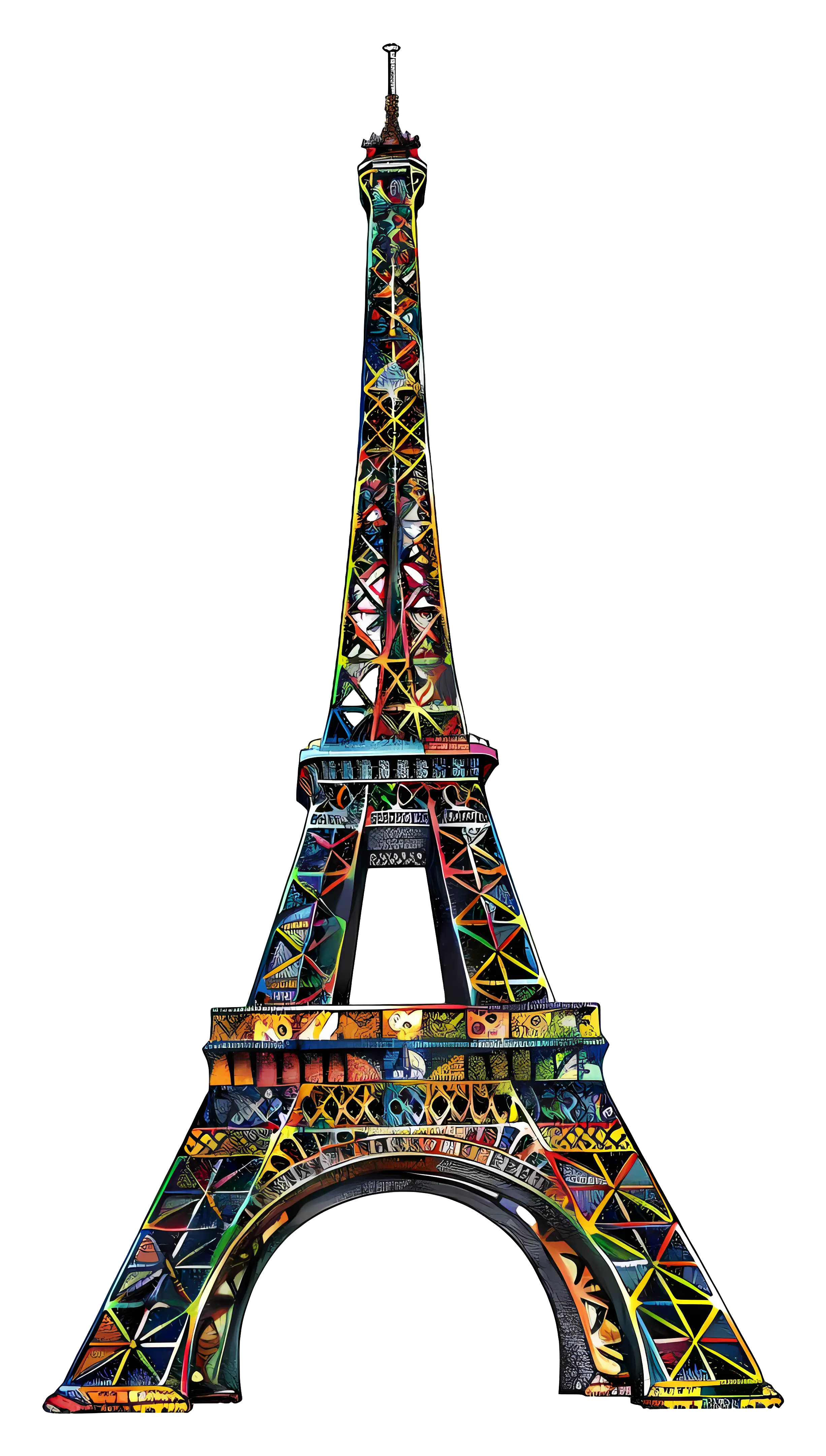 Vibrant Eiffel Tower Illustration