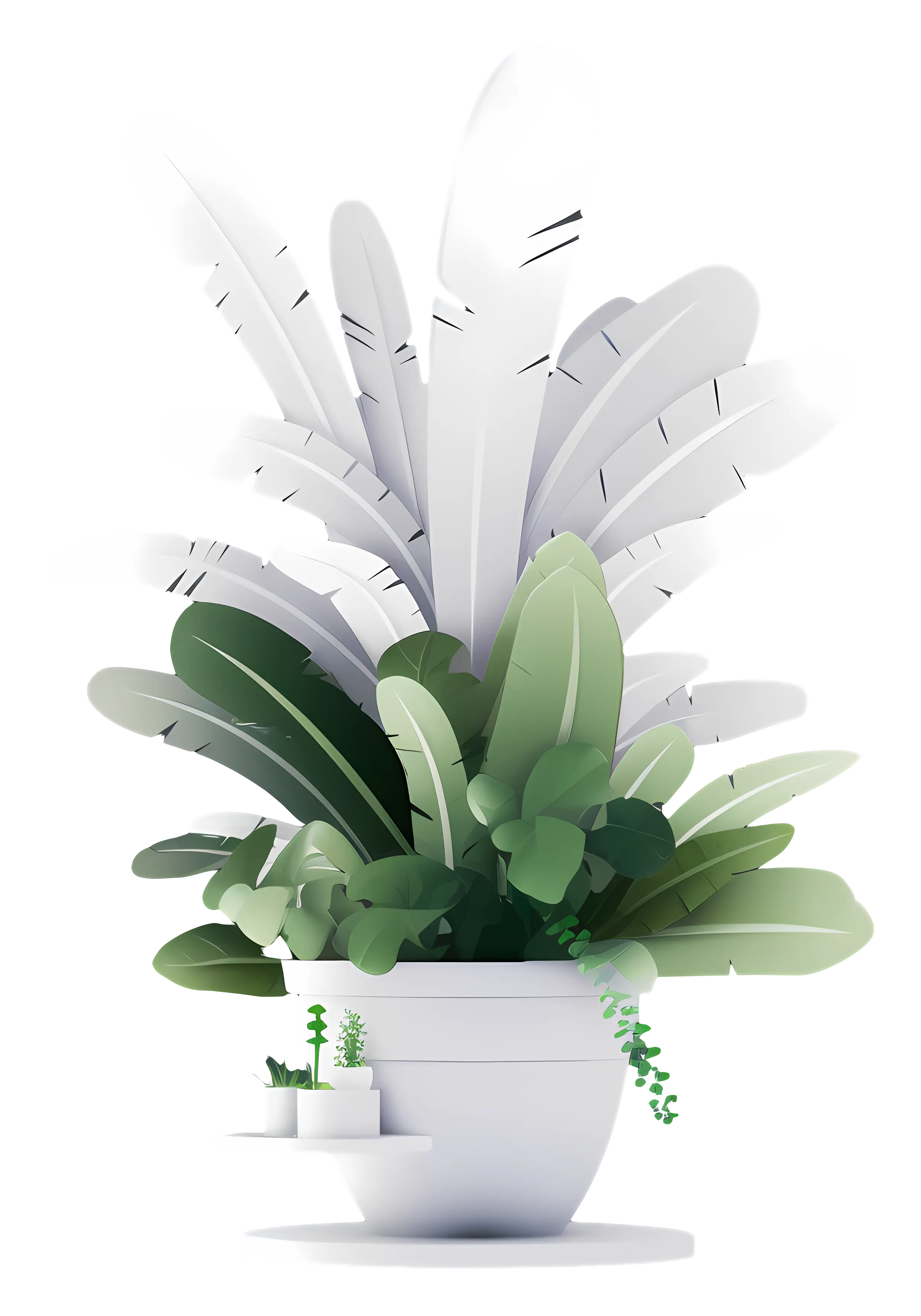 White Plant in Pot