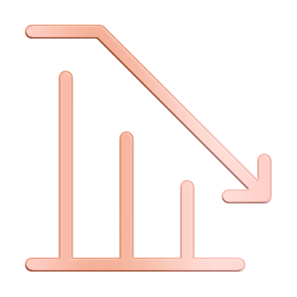 Declining Graph with Downward Arrow